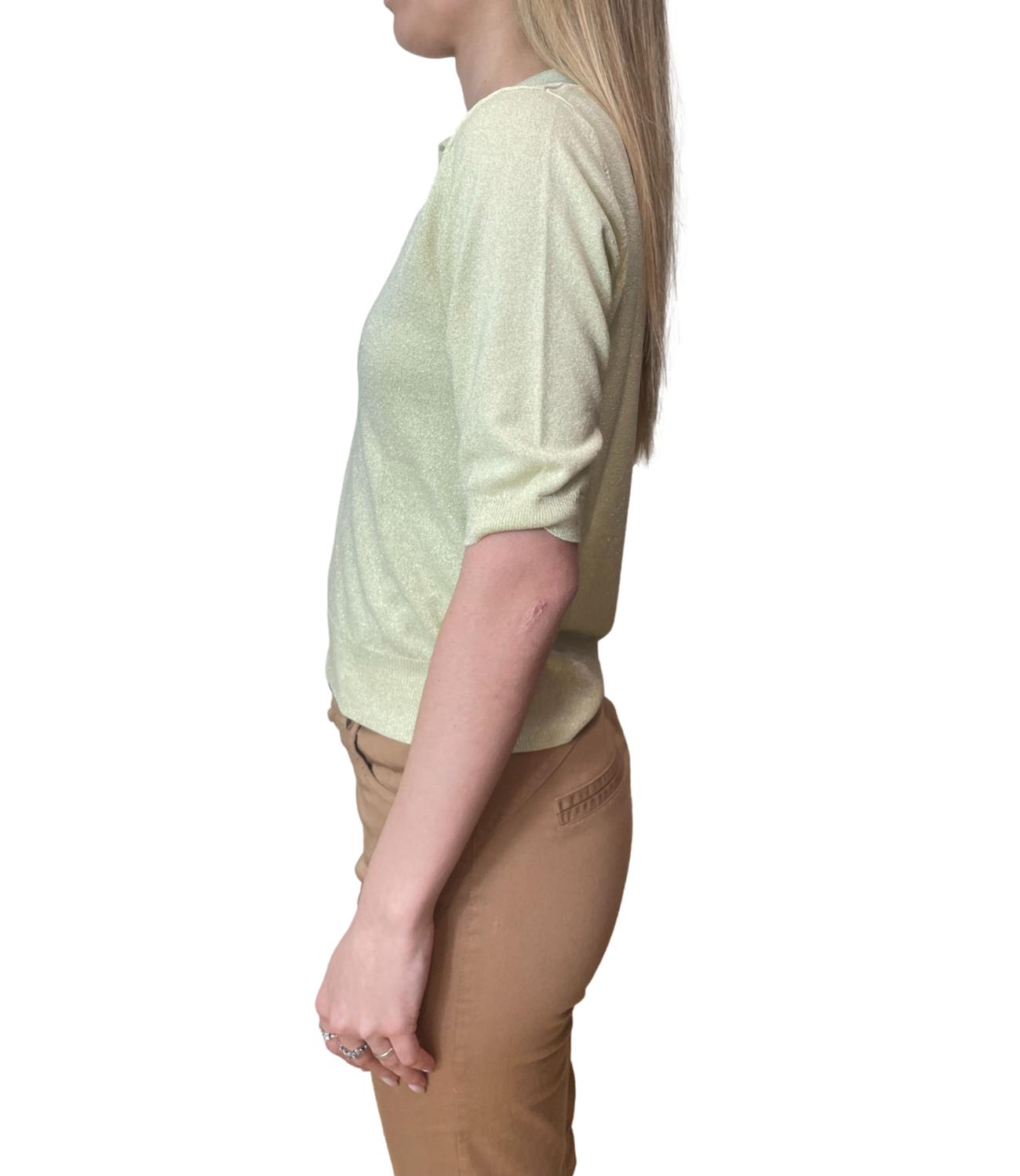 Motel Maglia Polo Lurex Giallino Donna