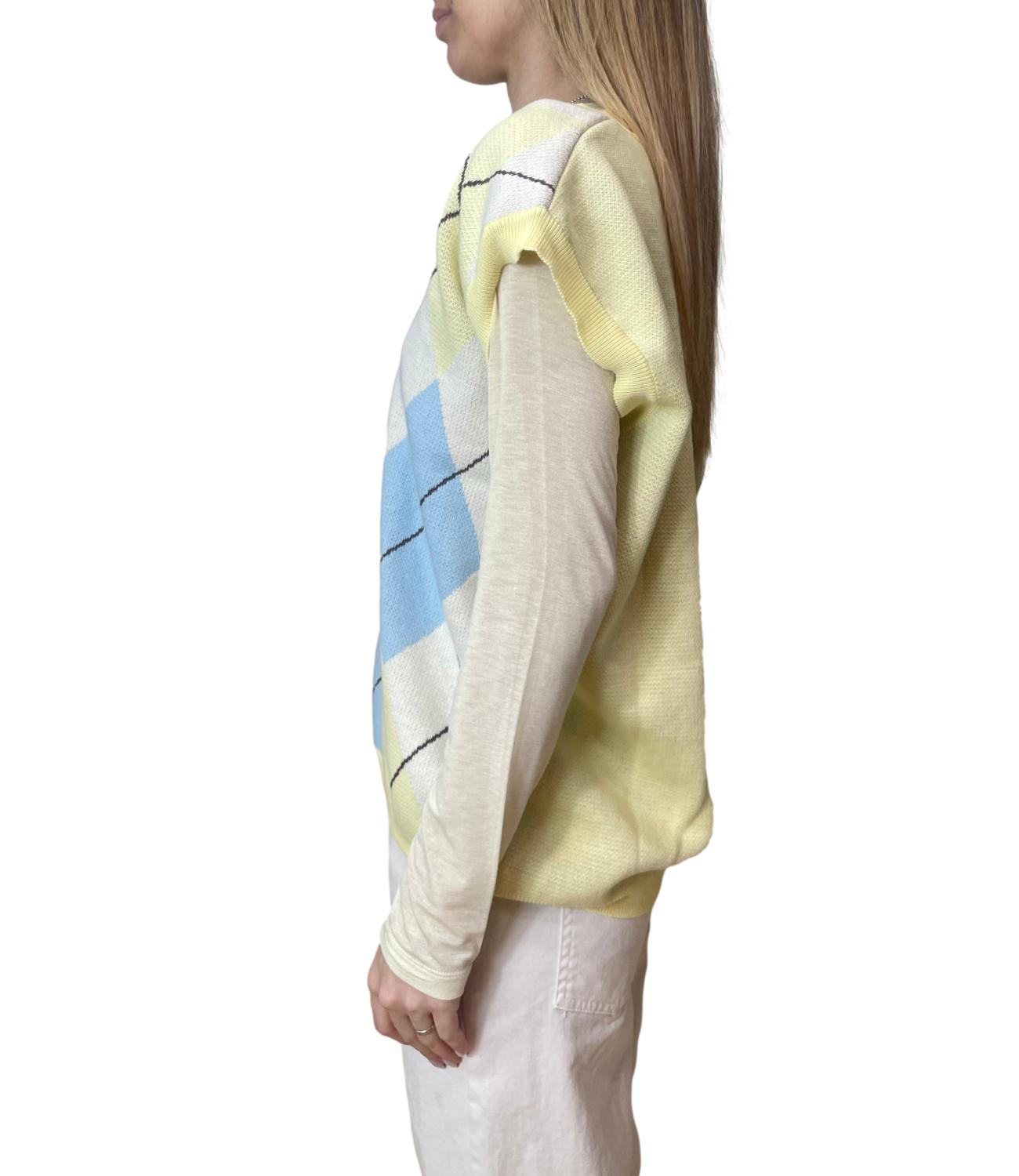 Motel Gilet Rombi Giallo Donna