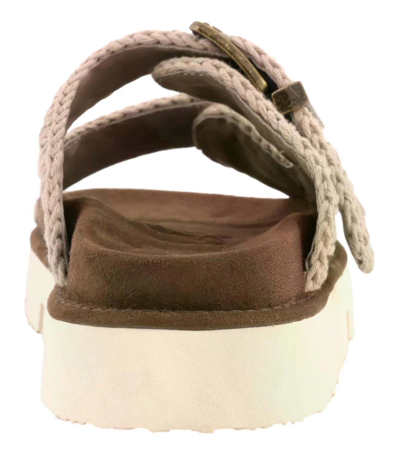 Mou bio sandal two buckles deep brown donna