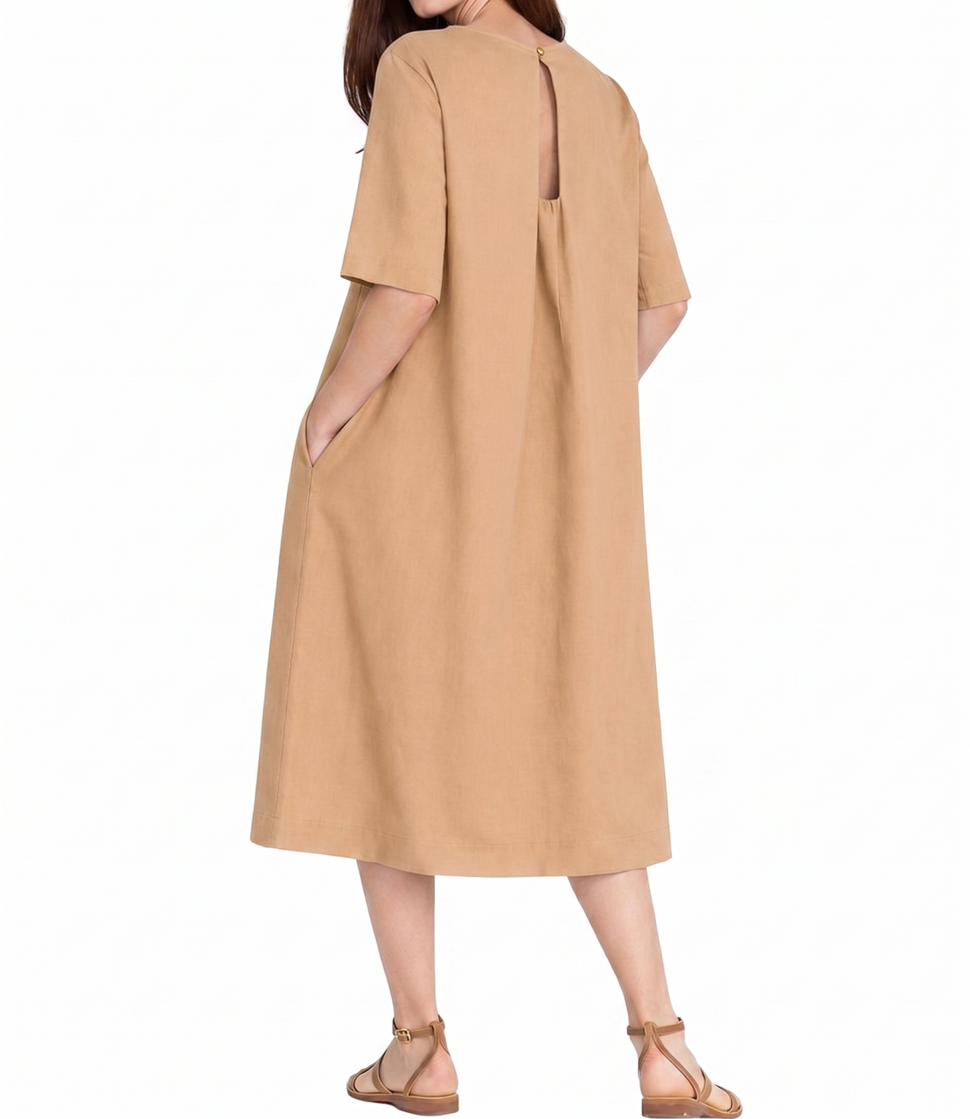 Myastreet Abito Cammello Donna