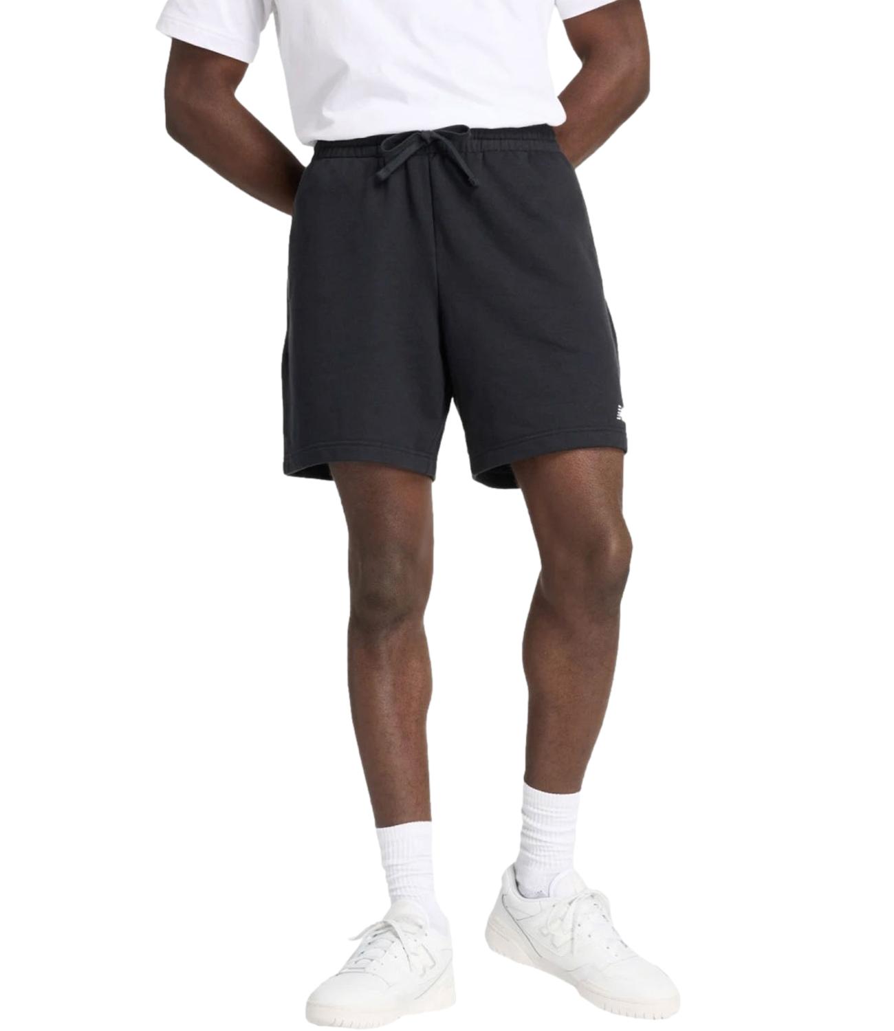 Bermuda in felpa nero da uomo
