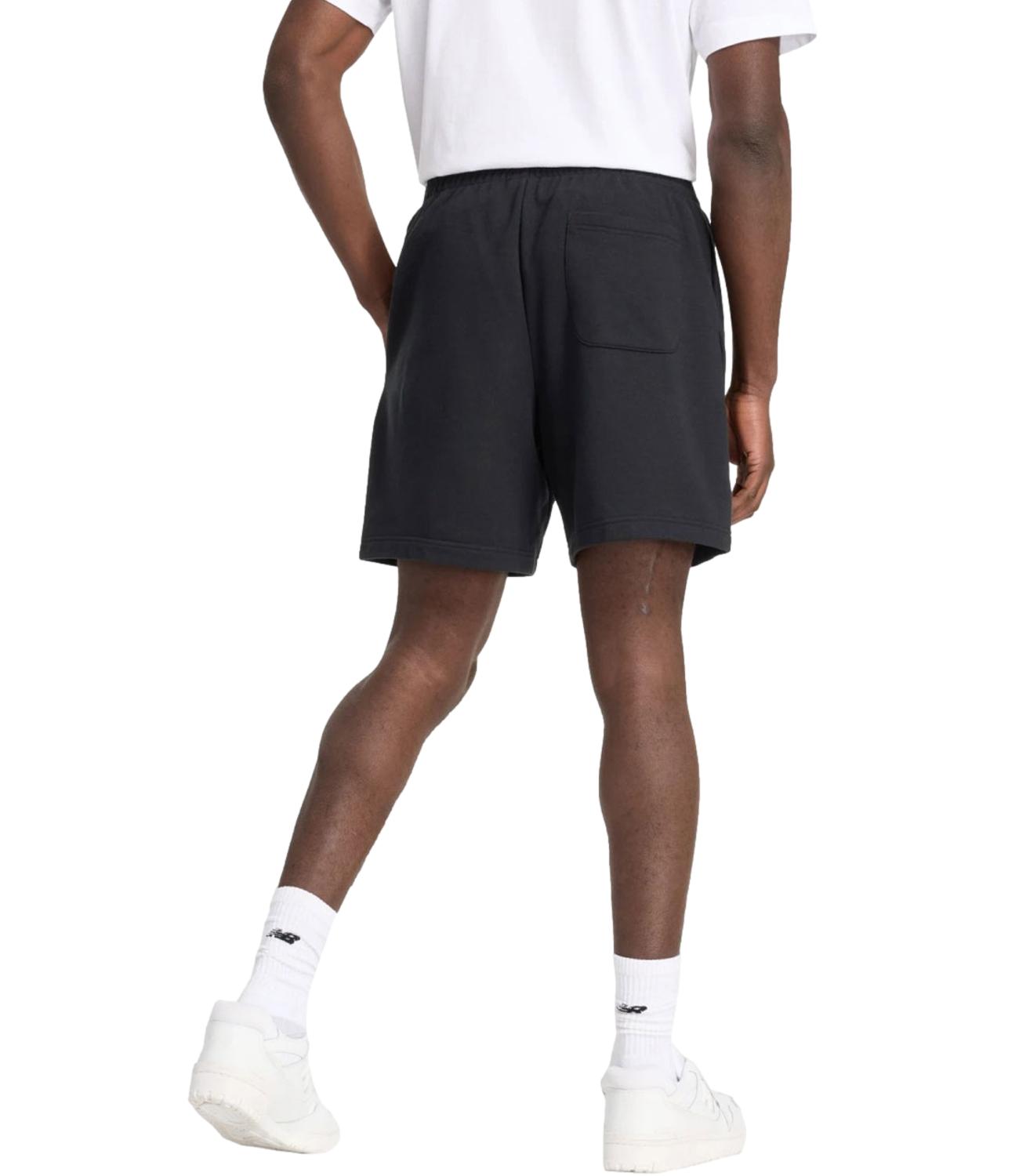 Bermuda in felpa nero da uomo