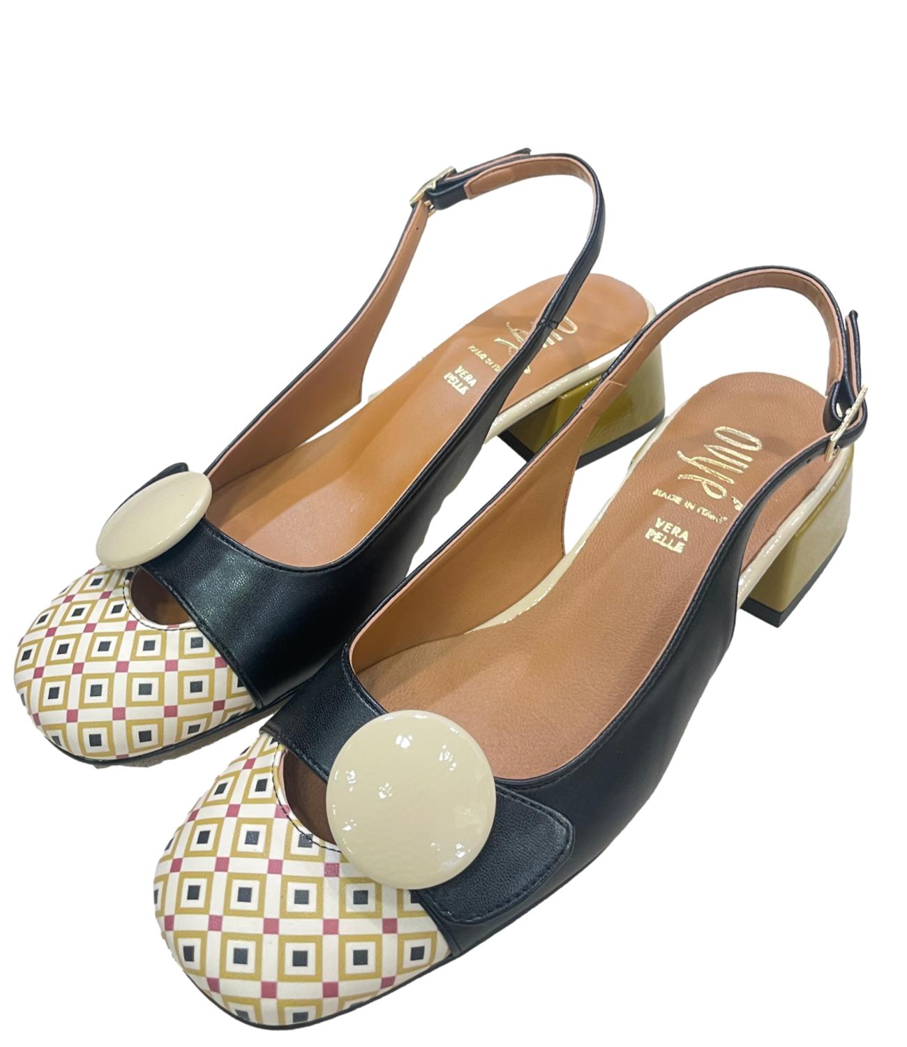 Ovyè Sandalo Slingback Nero Donna
