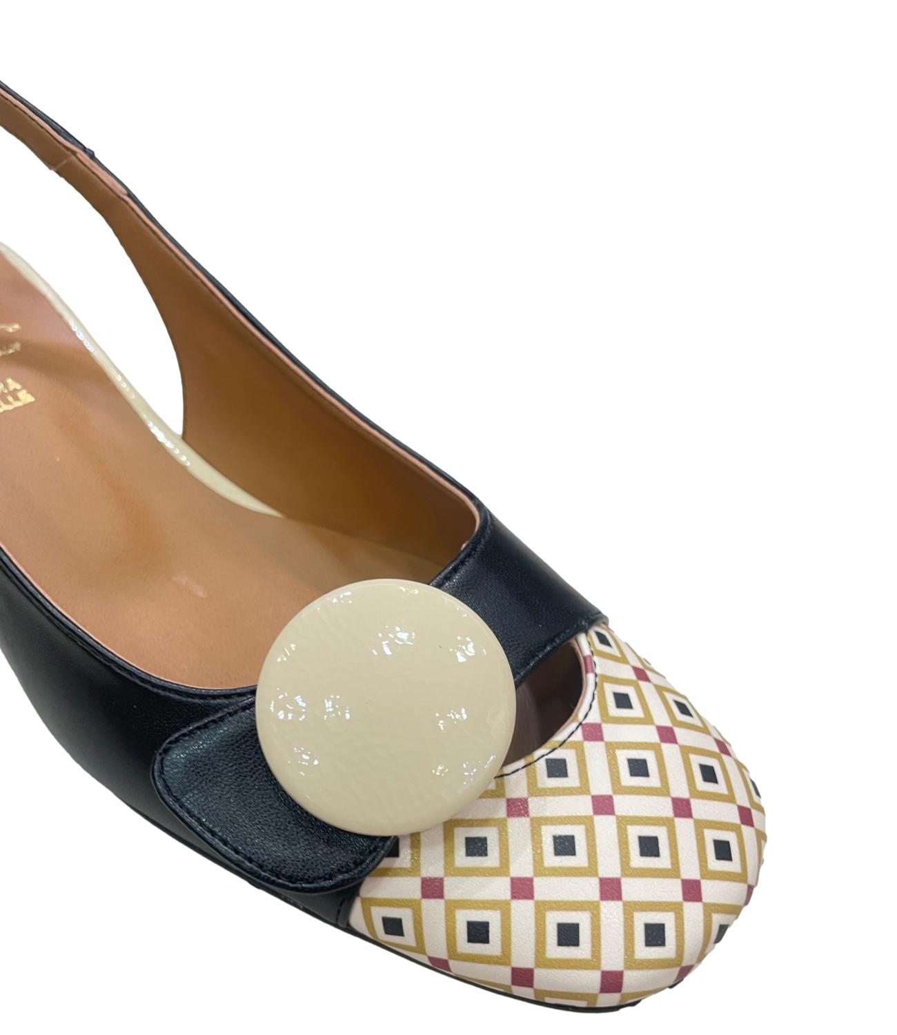 Ovyè Sandalo Slingback Nero Donna