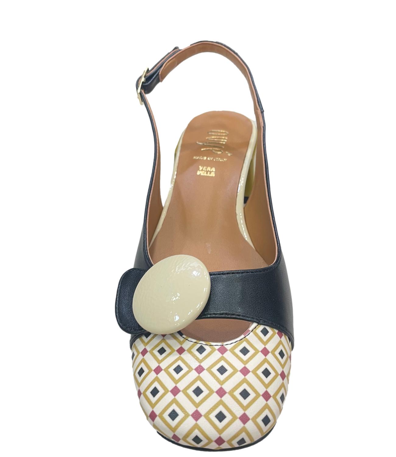 Ovyè Sandalo Slingback Nero Donna