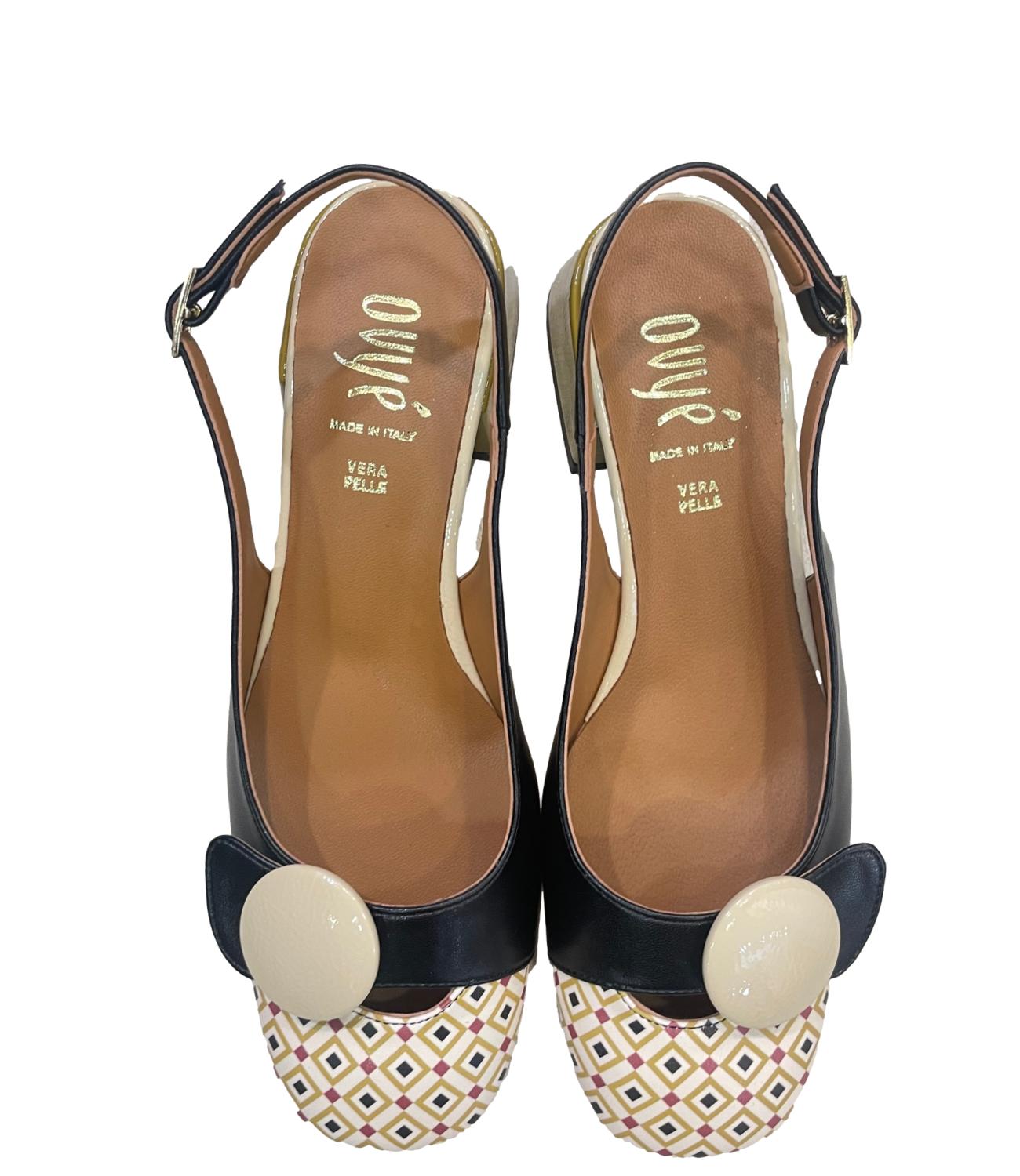 Ovyè Sandalo Slingback Nero Donna