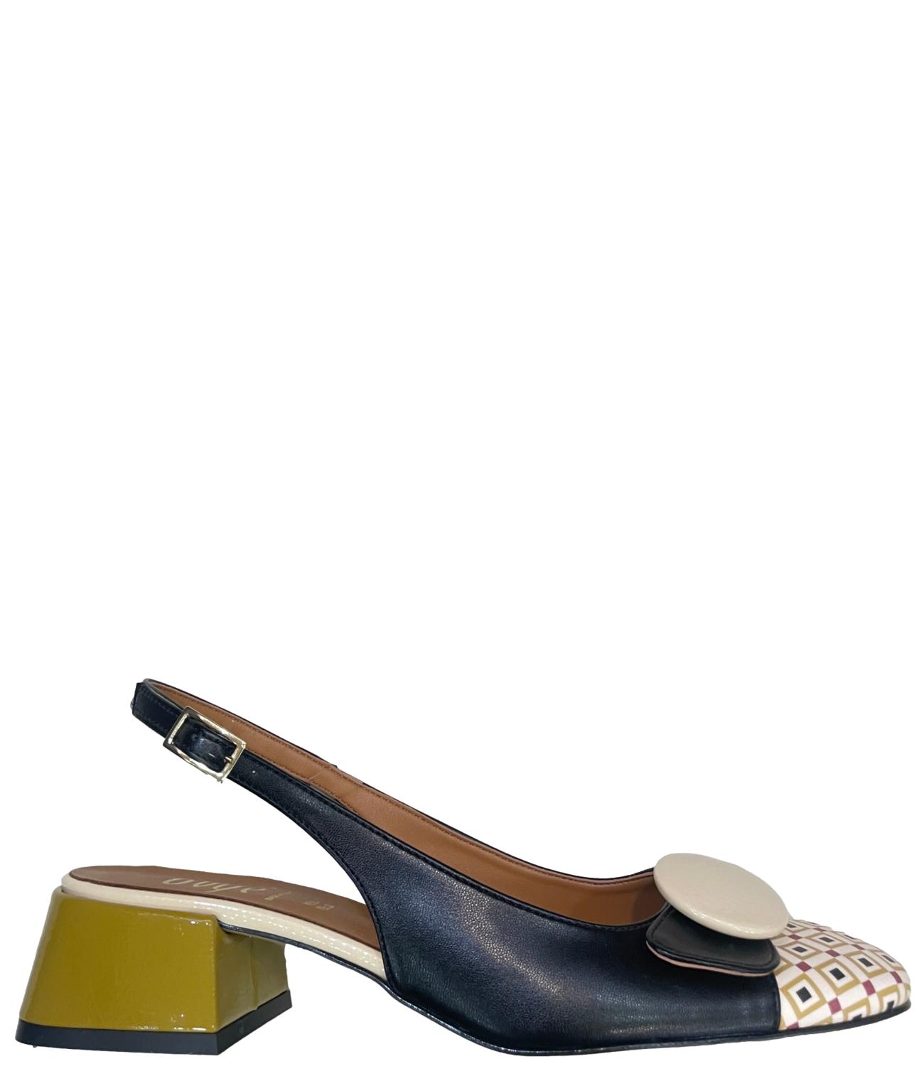 Ovyè Sandalo Slingback Nero Donna
