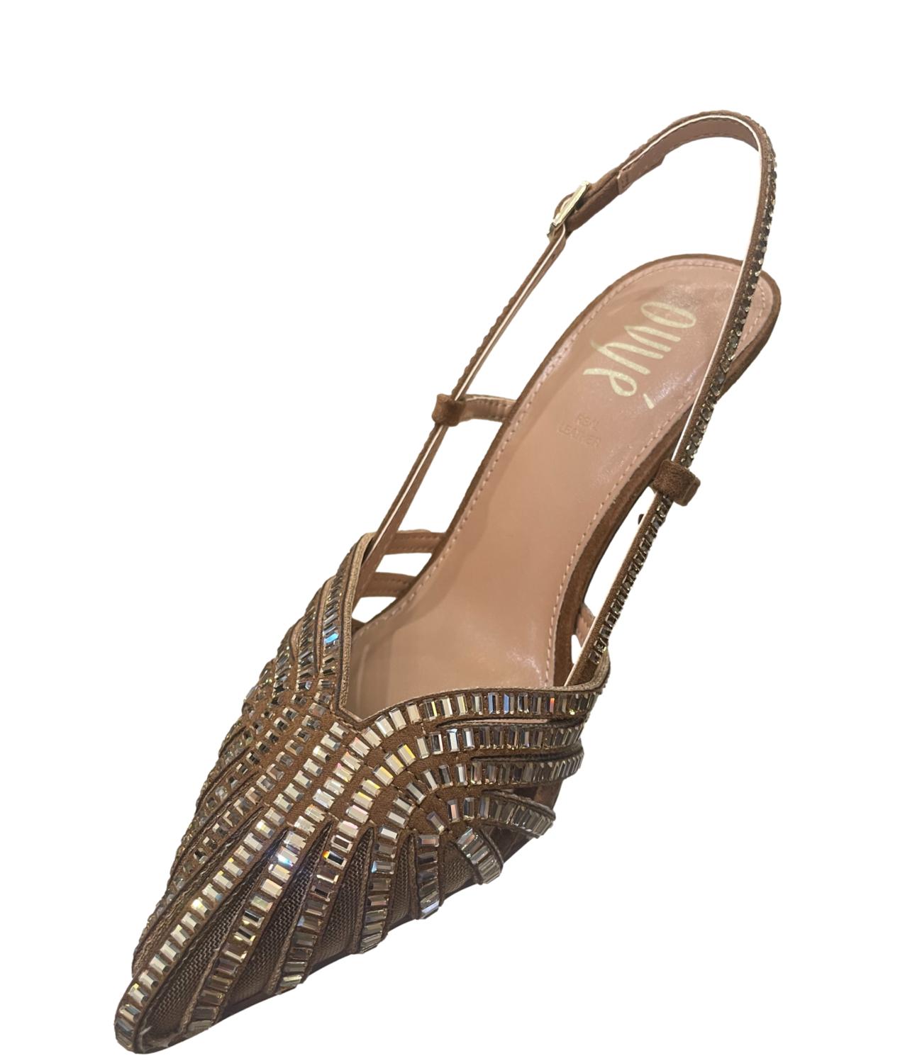 Ovyè Décolleté Gioiello Camel Donna