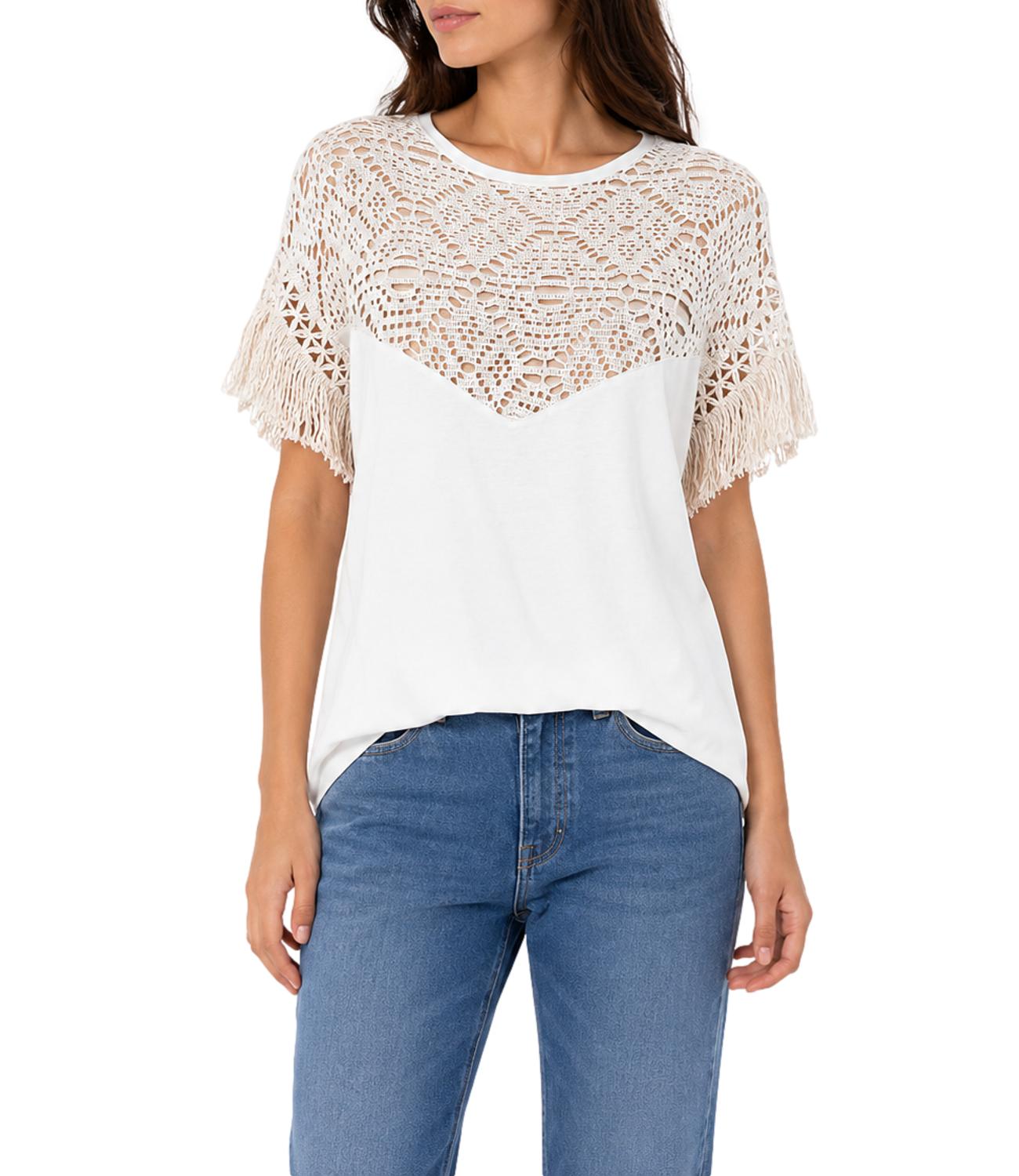 T-shirt Philia Loft bianca in pizzo