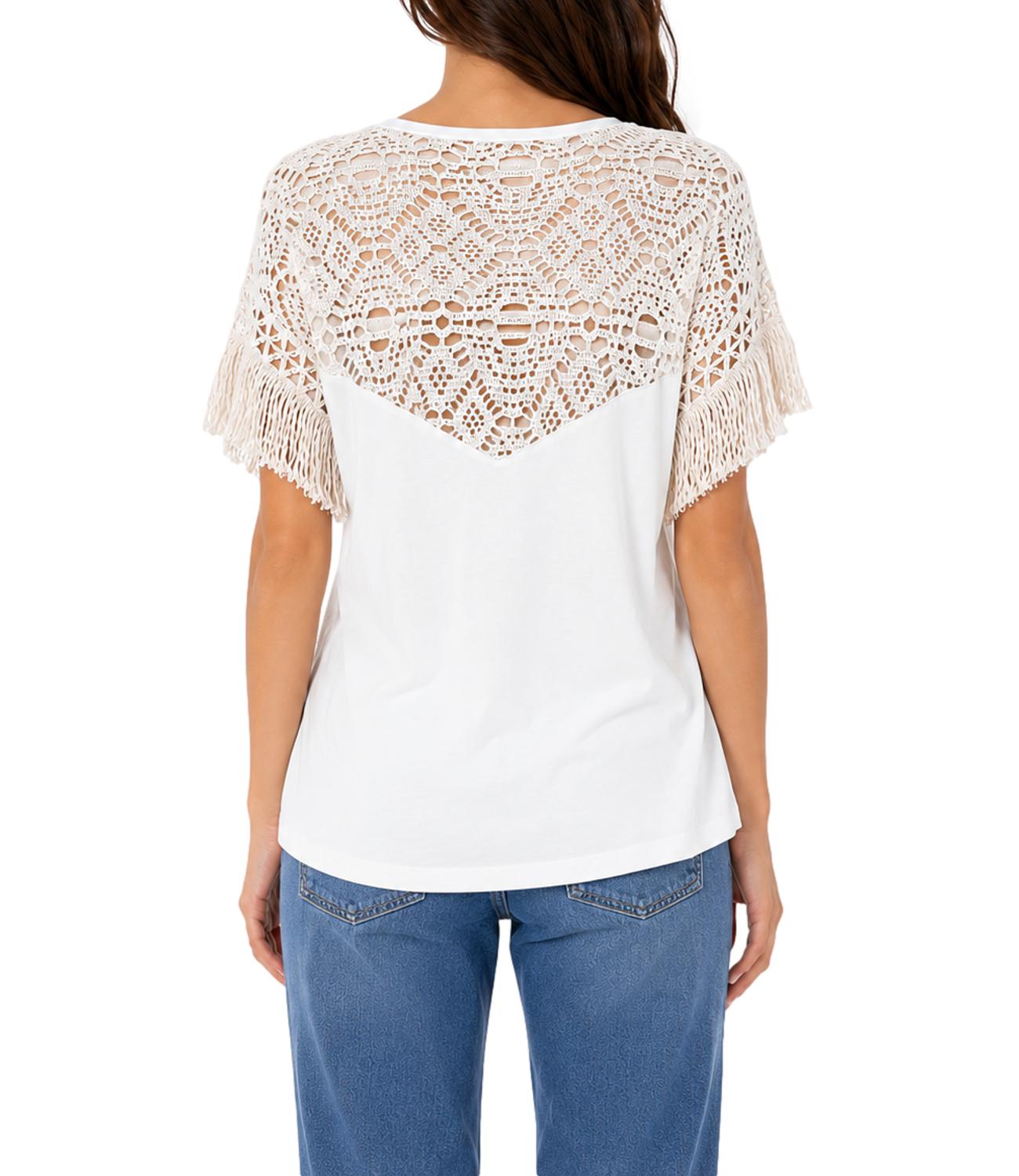 T-shirt Philia Loft bianca in pizzo