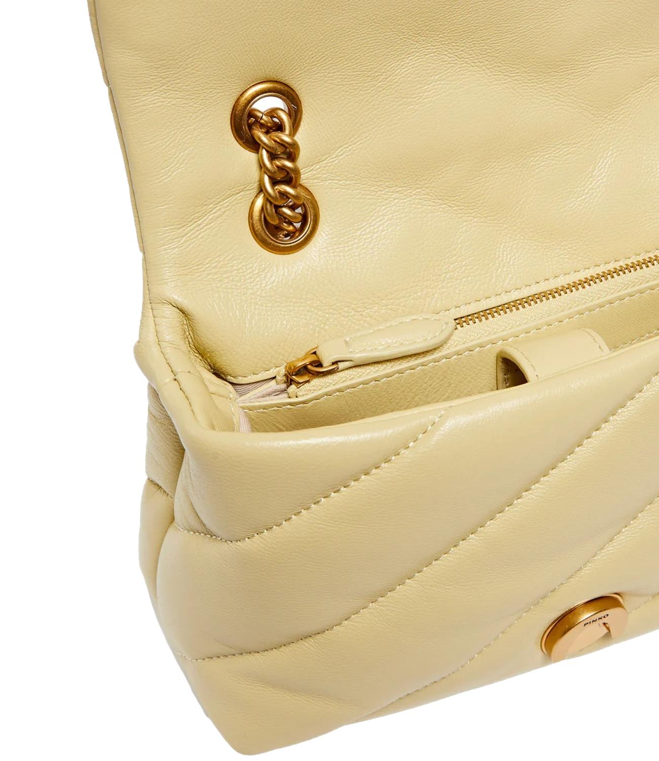 Pinko Borsa Love Puff Mini Cl Sheep Nappa Giallo Vaniglia Donna