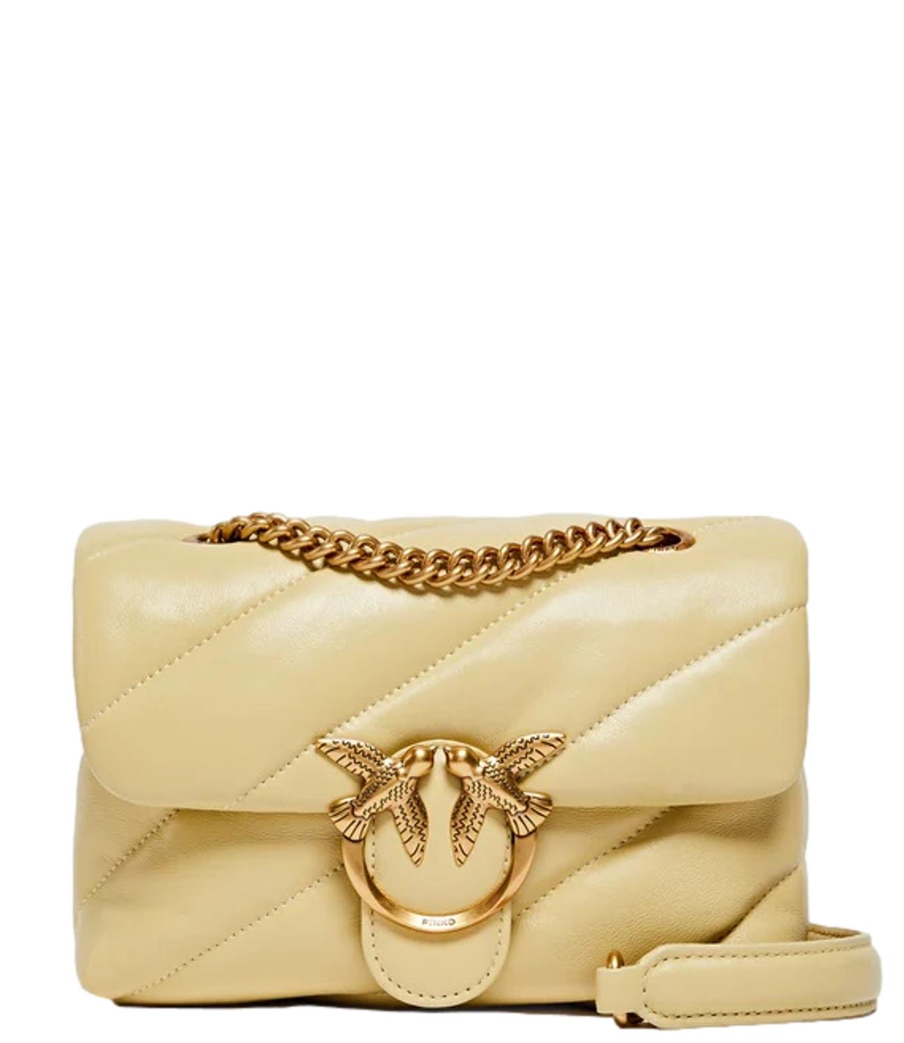 Pinko Borsa Love Puff Mini Cl Sheep Nappa Giallo Vaniglia Donna