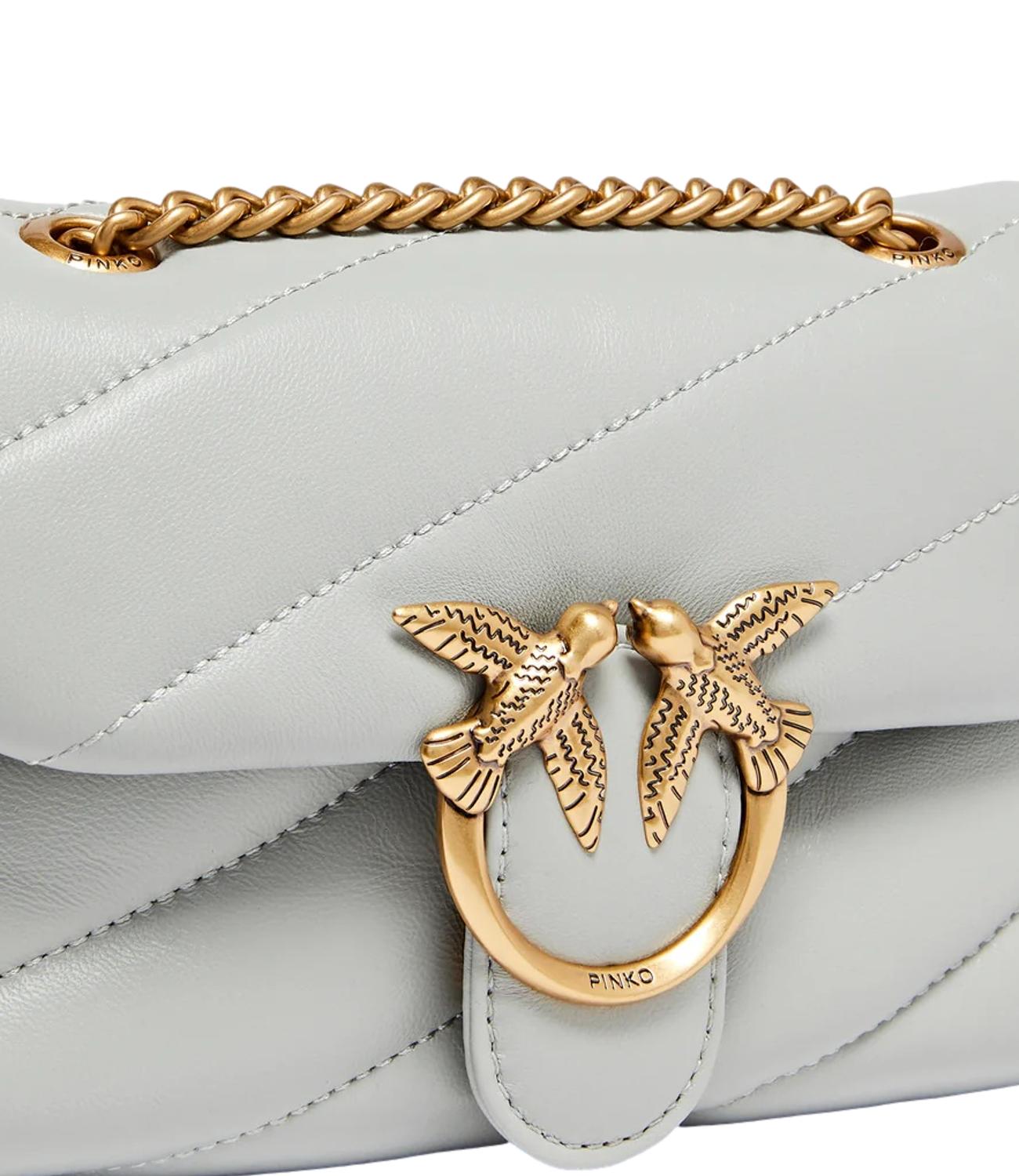 Pinko Borsa Love Puff Baby Cl Sheep Nappa Grigio Perla Donna