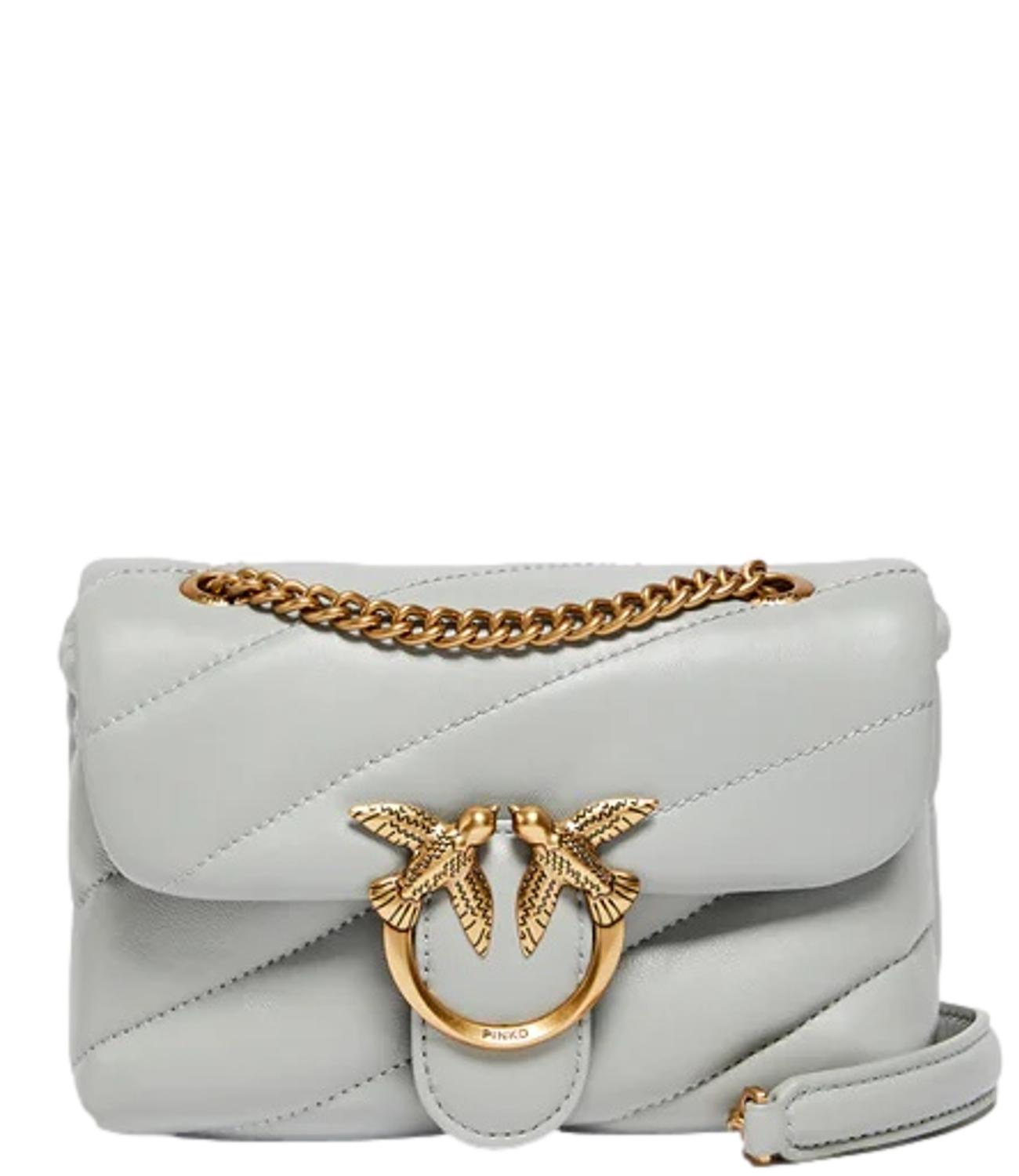 Pinko Borsa Love Puff Baby Cl Sheep Nappa Grigio Perla Donna