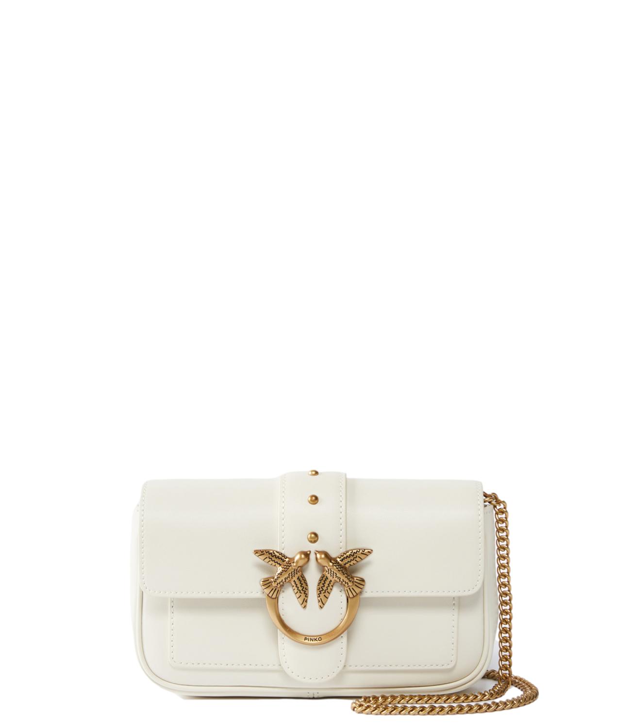 Pinko Borsa Love One Pocket C Vitello Seta Bianco/Gold Donna