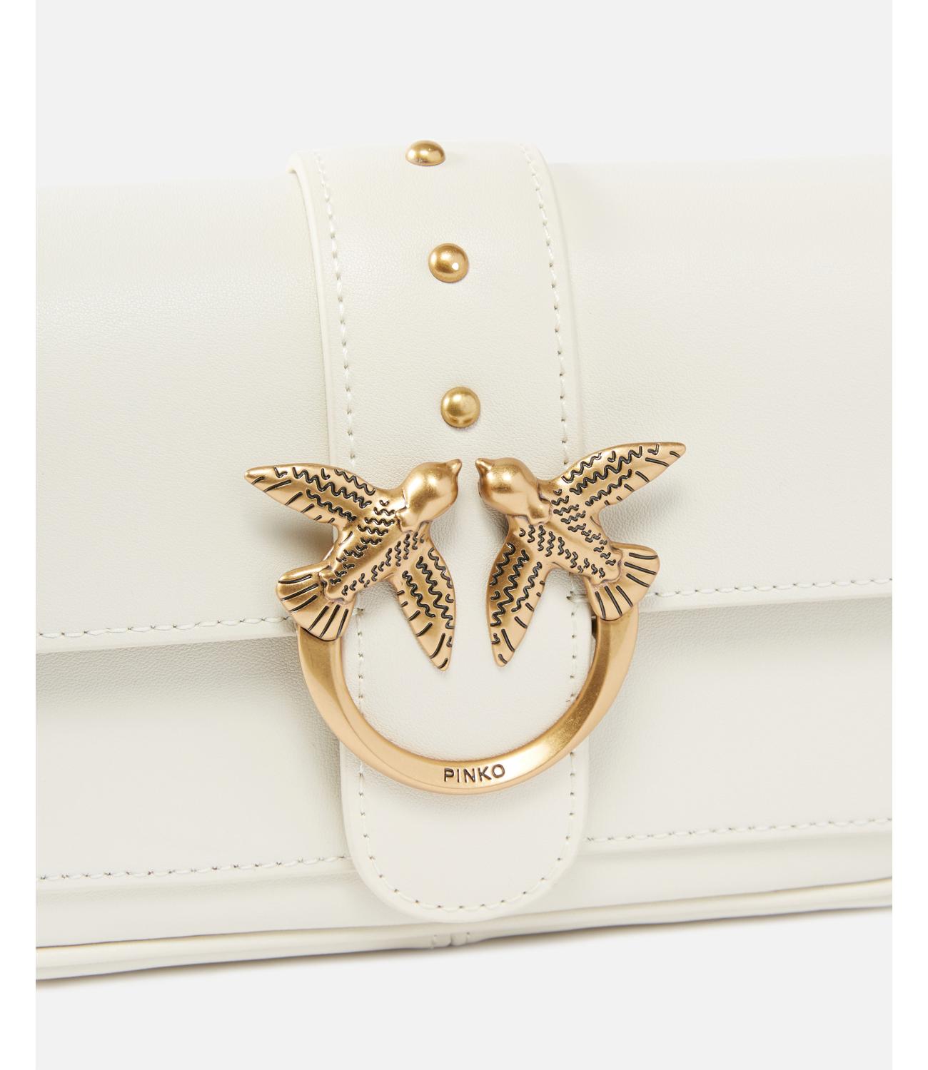 Pinko Borsa Love One Pocket C Vitello Seta Bianco/Gold Donna