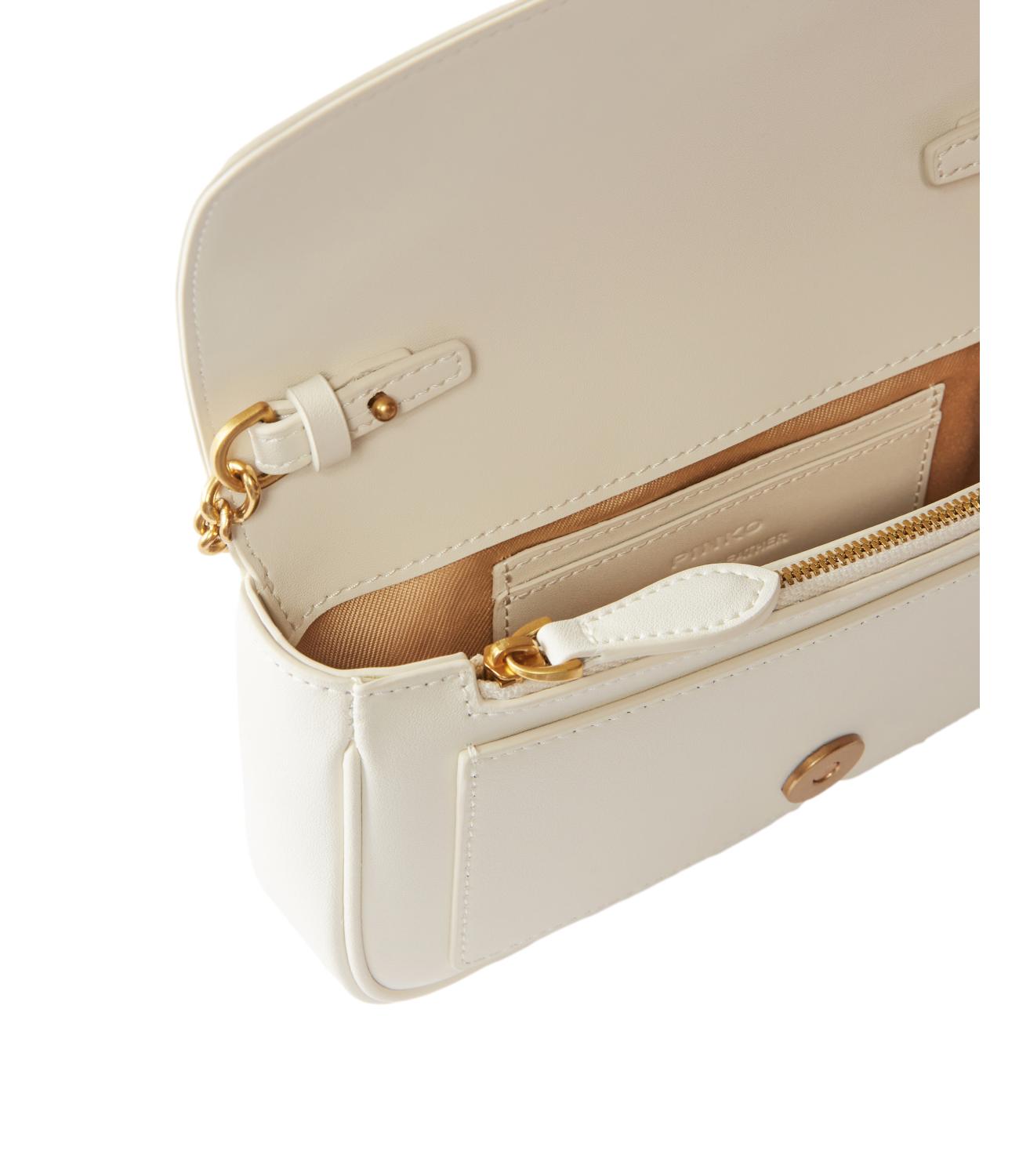 Pinko Borsa Love One Pocket C Vitello Seta Bianco/Gold Donna