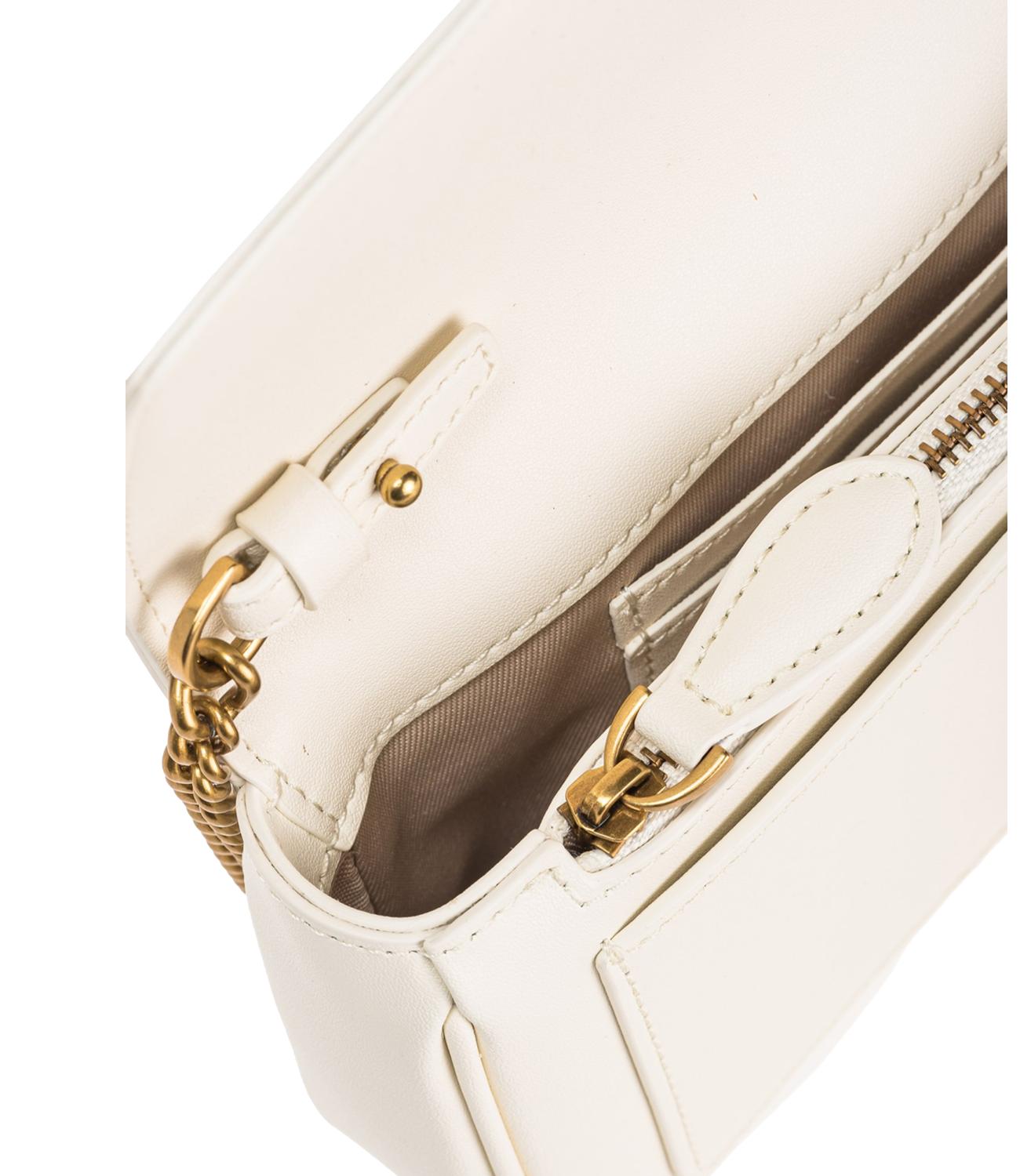 Pinko Borsa Love One Pocket C Vitello Seta Bianco/Gold Donna