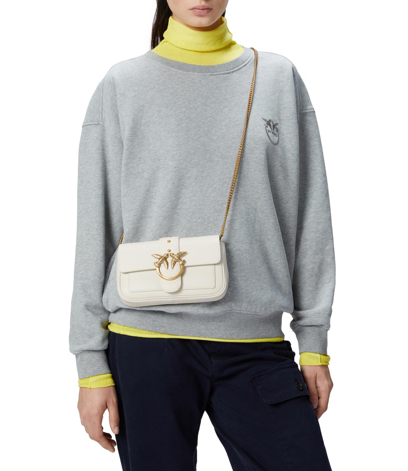Pinko Borsa Love One Pocket C Vitello Seta Bianco/Gold Donna