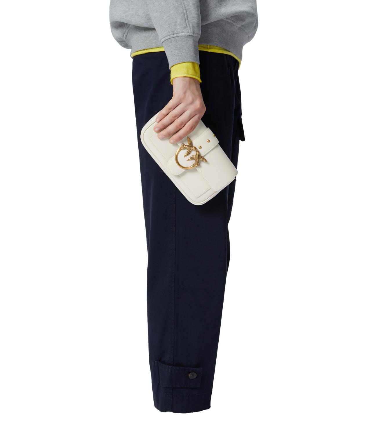 Pinko Borsa Love One Pocket C Vitello Seta Bianco/Gold Donna