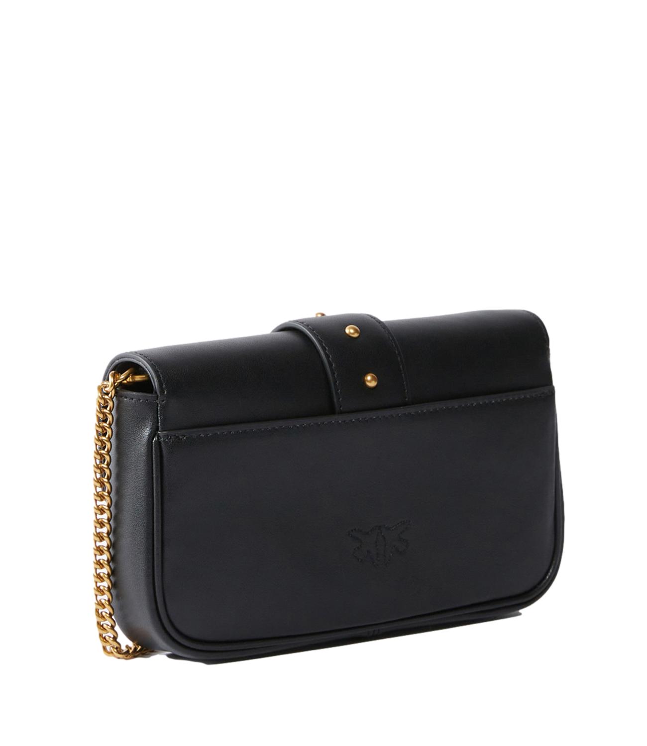 Pinko Borsa Love One Pocket C Vitello Seta Nero/Gold Donna