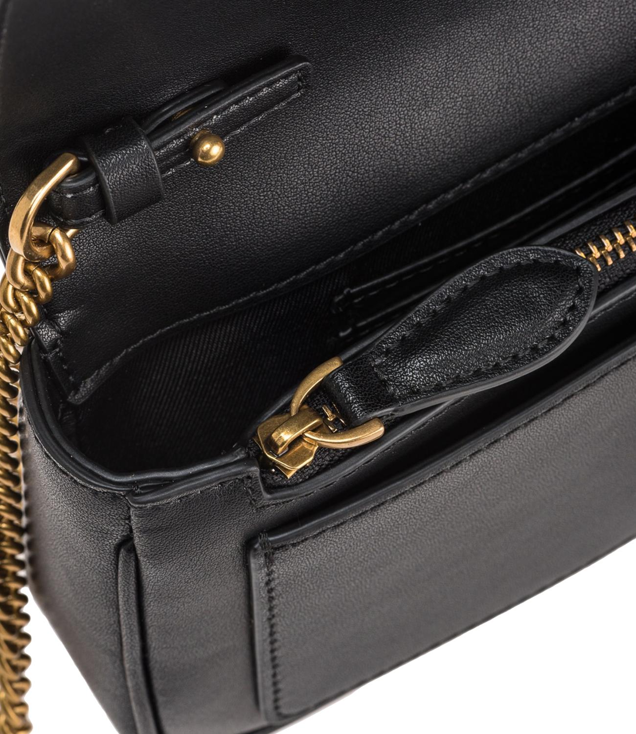Pinko Borsa Love One Pocket C Vitello Seta Nero/Gold Donna