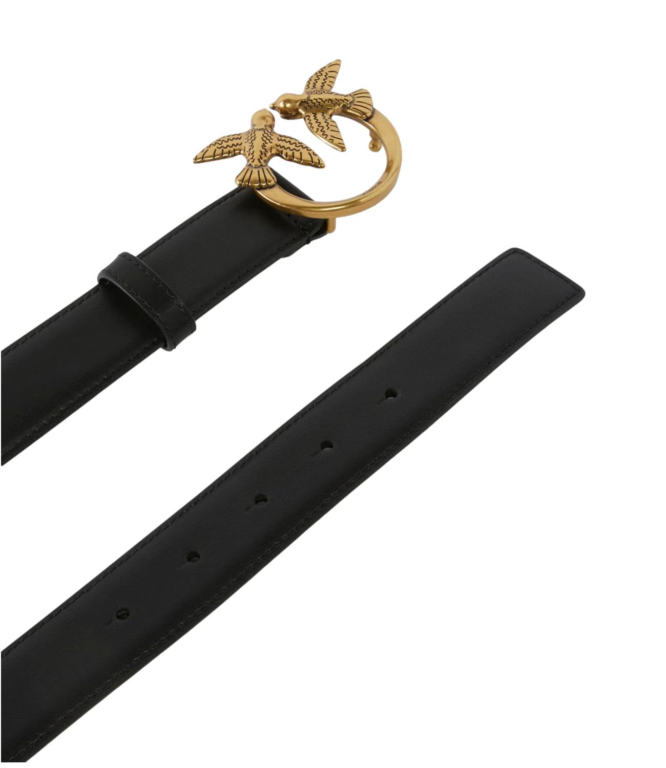 Pinko Cintura Love Berry H3 Belt.Low Vitello Nero/Gold Donna