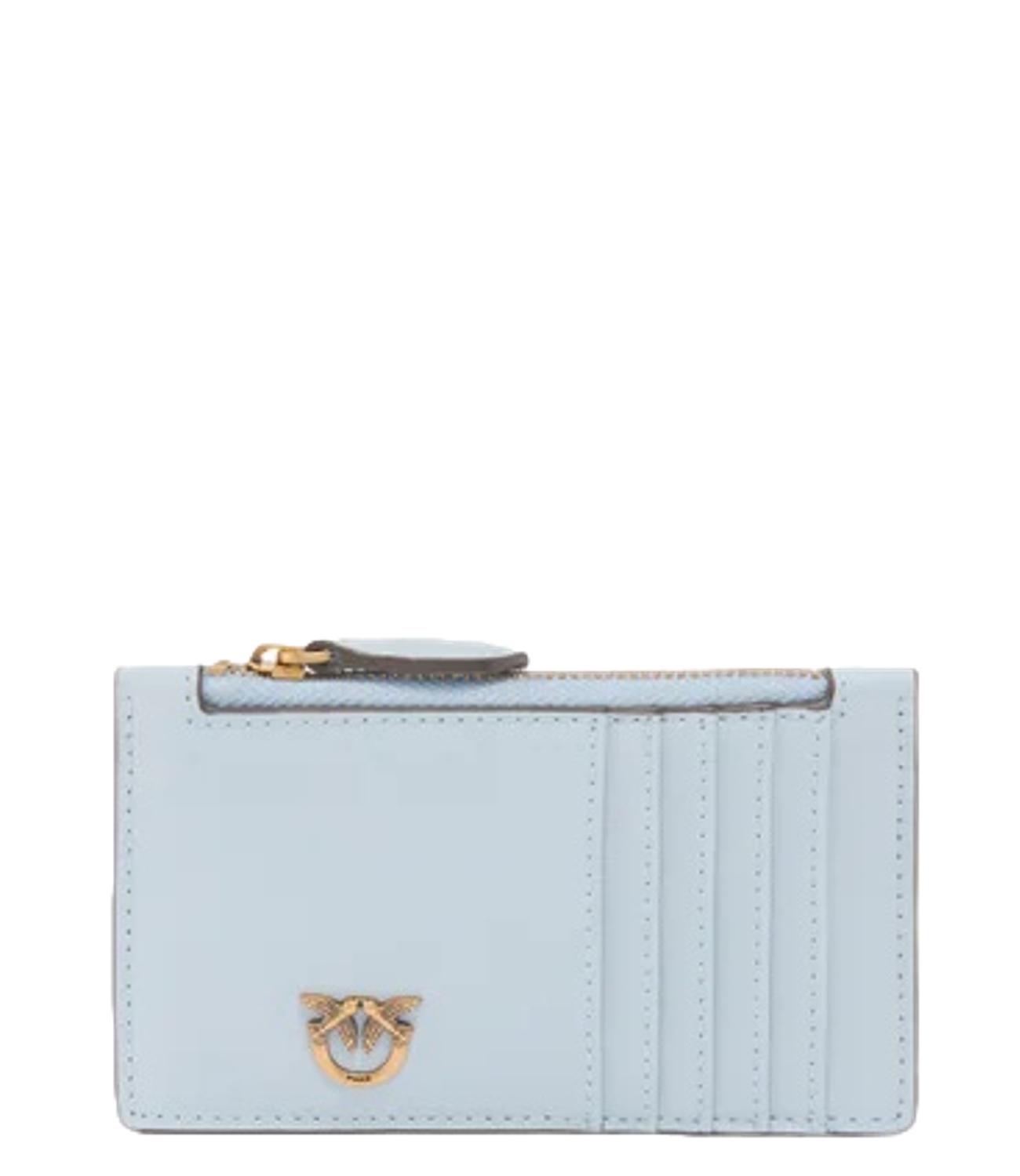 Pinko Portafogli Airone Cardholder Vitello Seta Celeste Donna