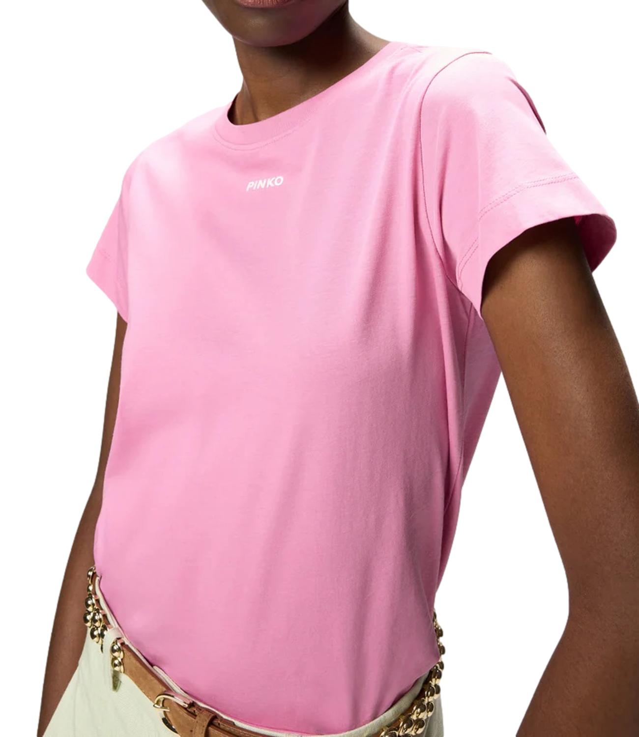 Pinko Basico T-Shirt Jersey Logo Sta Rosa Donna