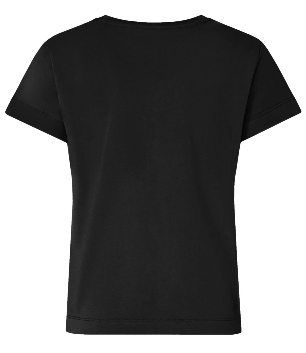 Pinko Basico T-Shirt Jersey Logo Sta Nero Donna