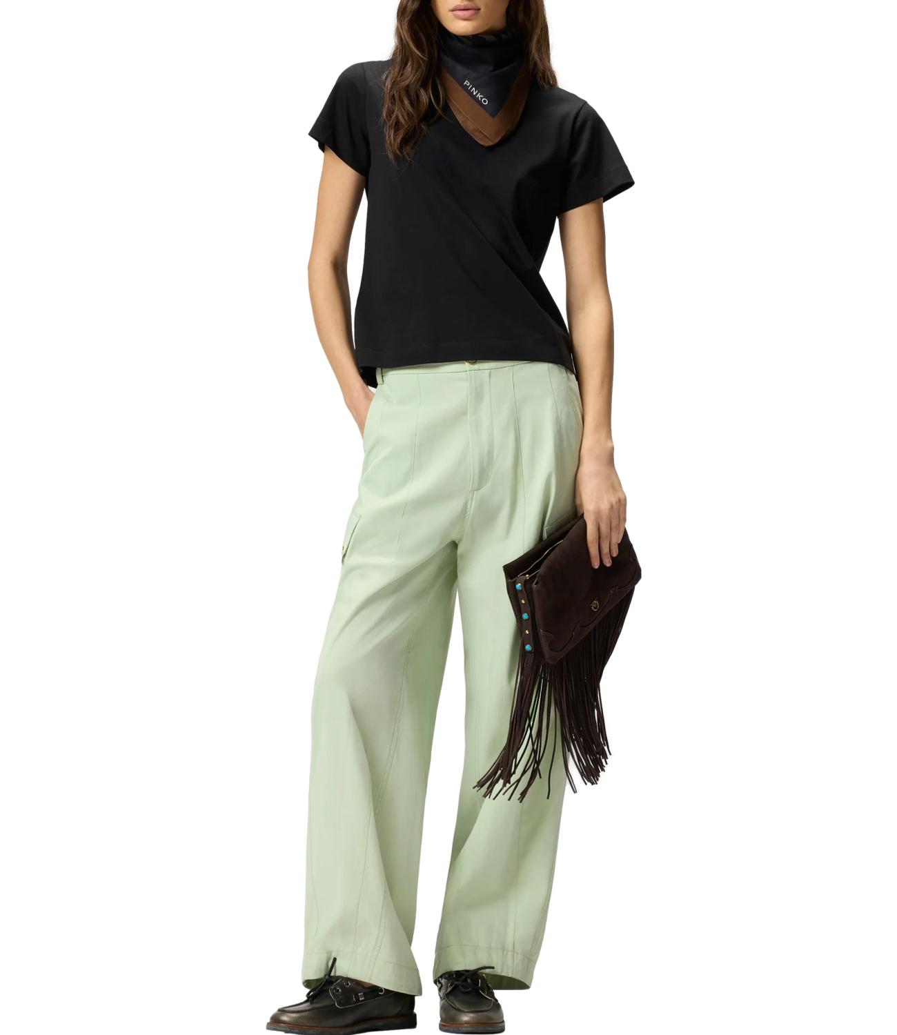 Pinko Basico T-Shirt Jersey Logo Sta Nero Donna