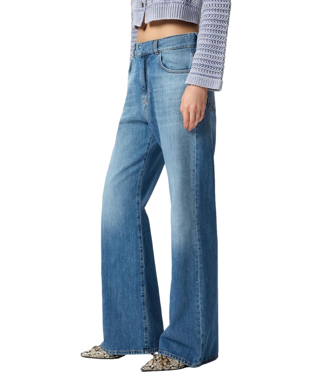 Pinko Jeans Wanda Wide blu donna