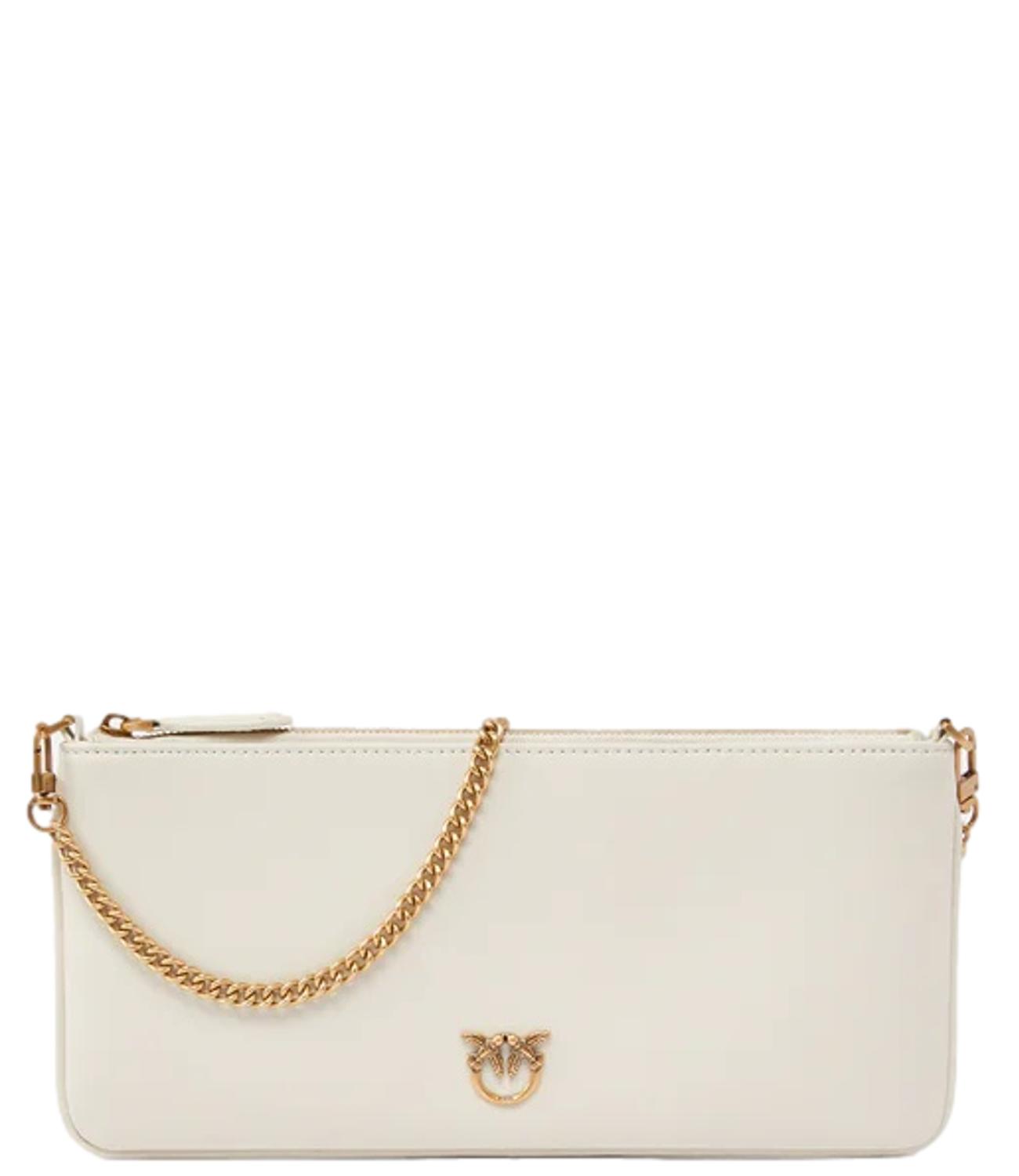 Pinko borsa Horizontal Flat bianco seta donna