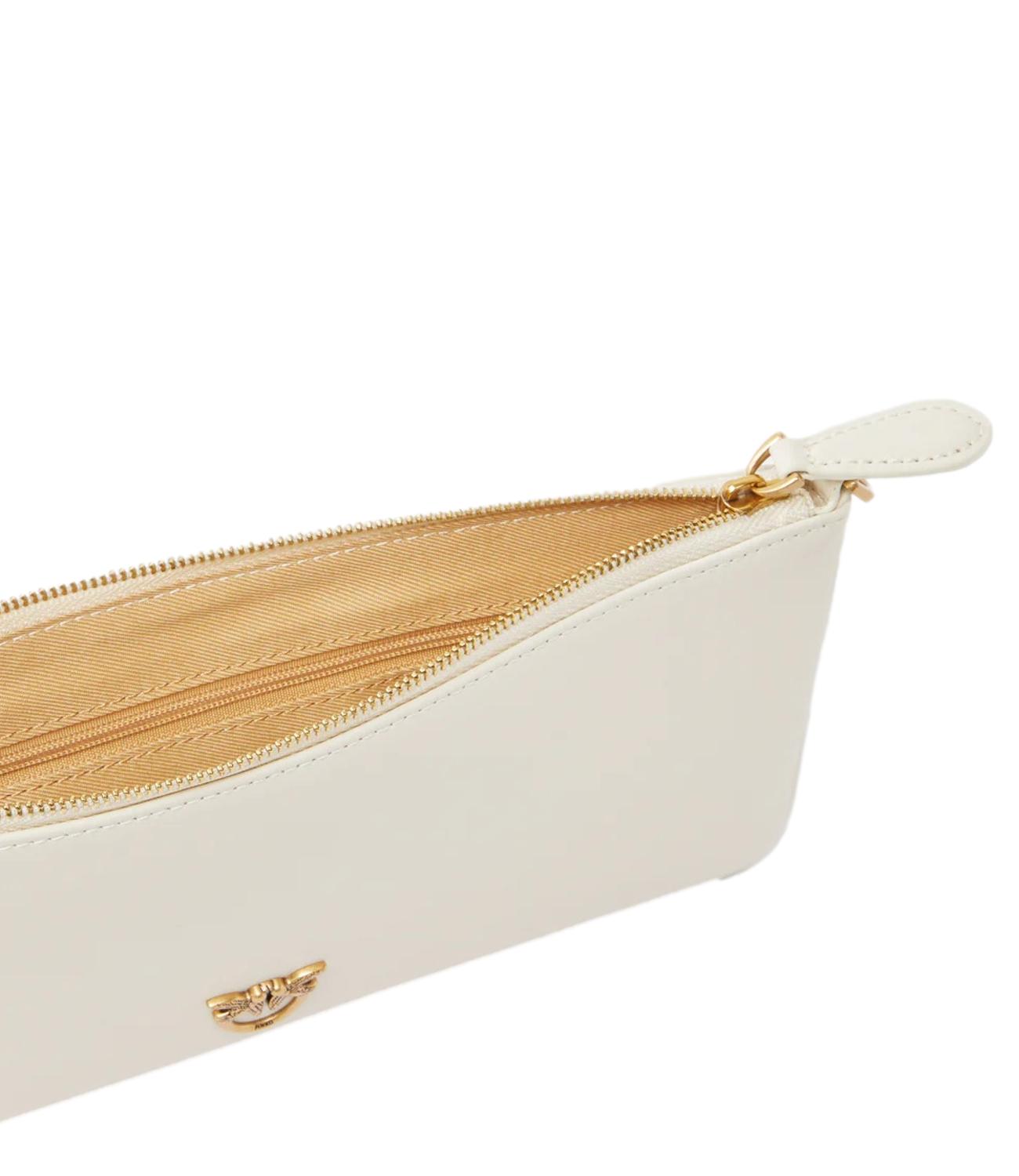Pinko borsa Horizontal Flat bianco seta donna
