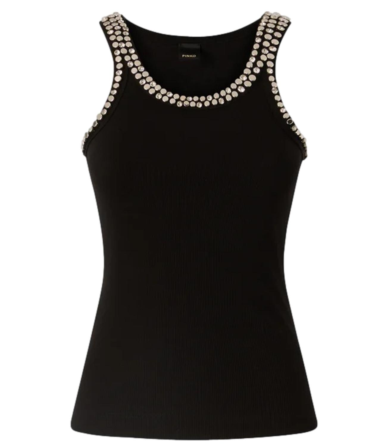 Pinko Canotta Coriandoli Costina nero donna