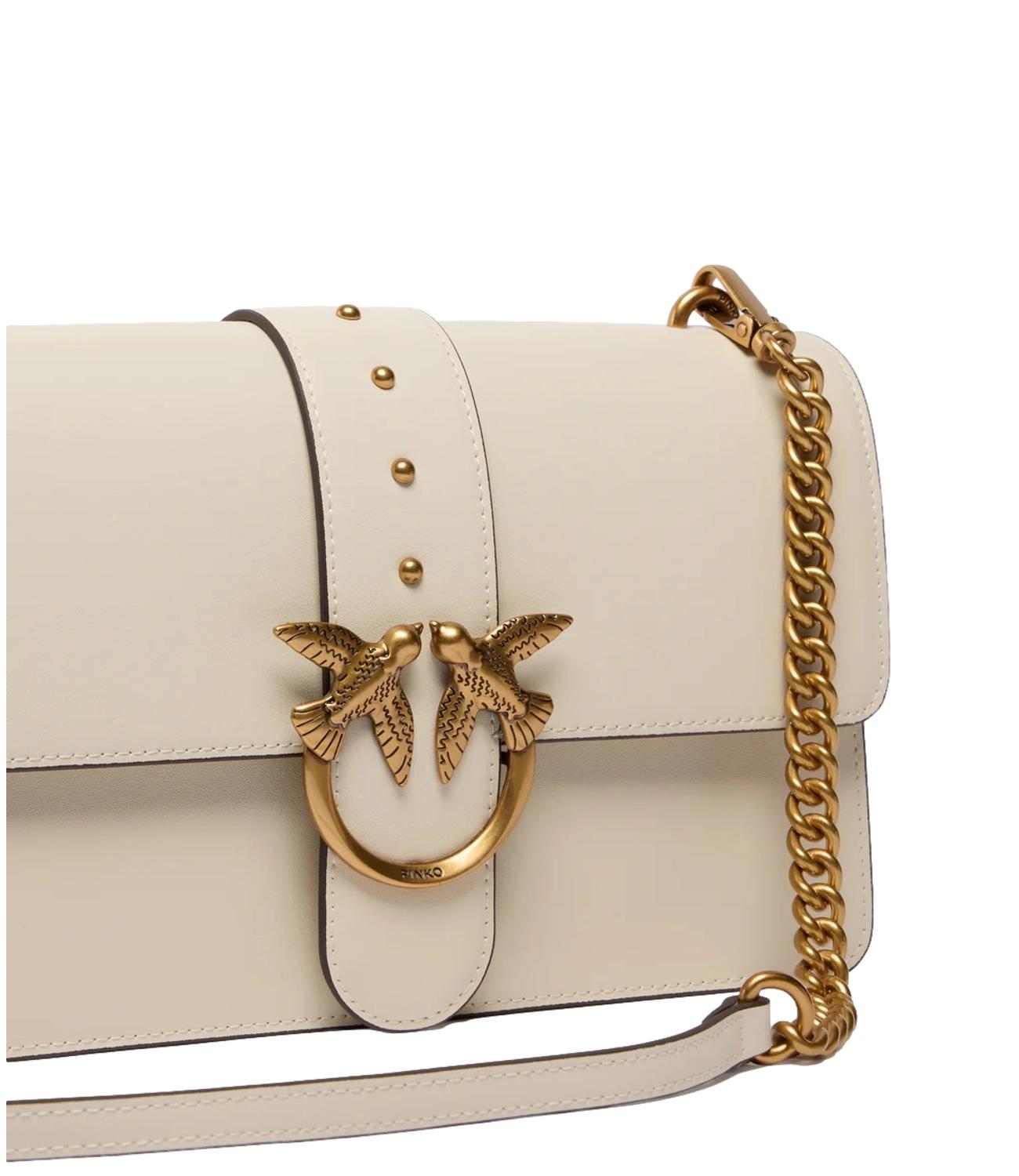 Pinko Love bag One Classic bianco seta donna