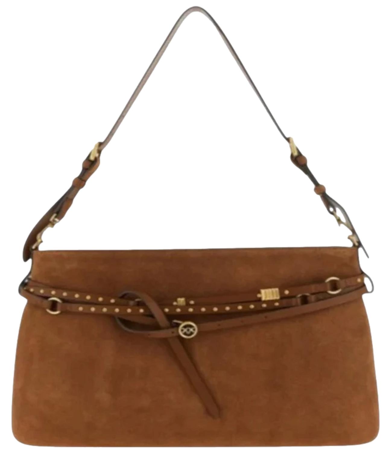 Pinko Belt Bag Big Suede marrone leone donna