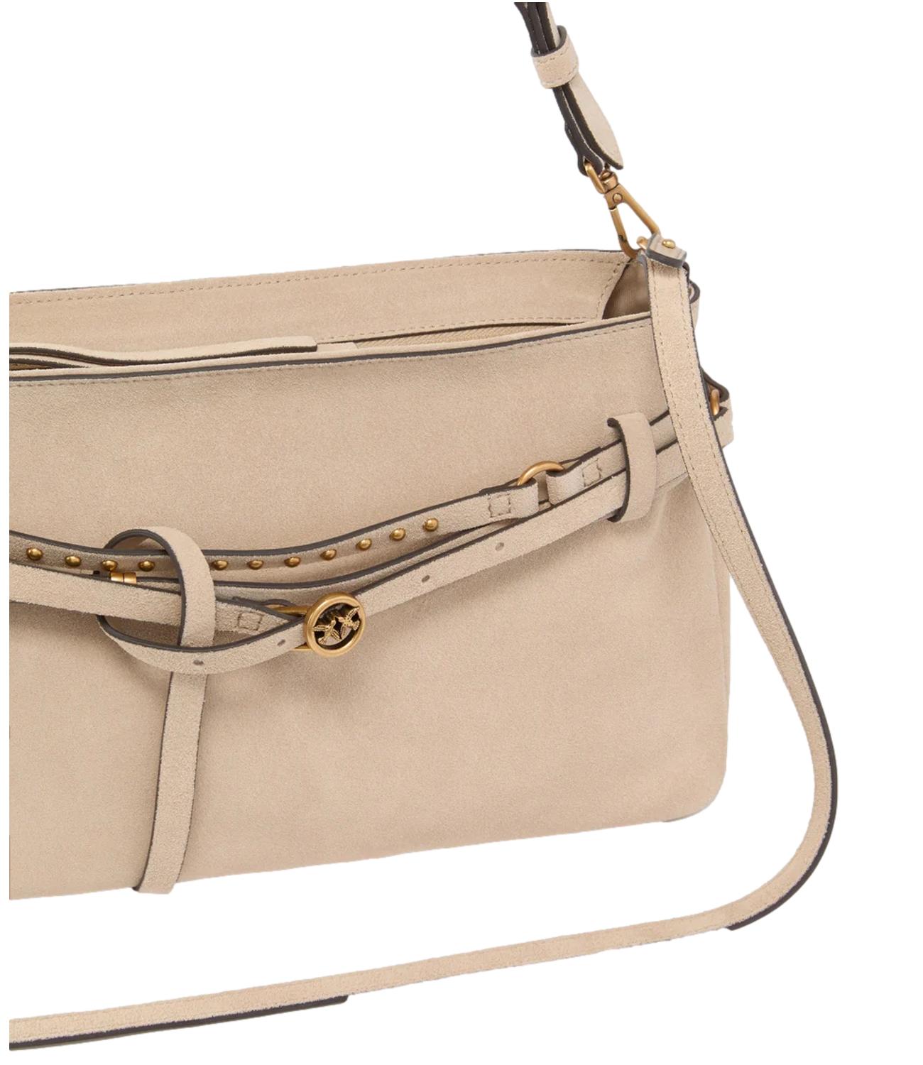 Pinko Belt Bag Classic Suede beige donna