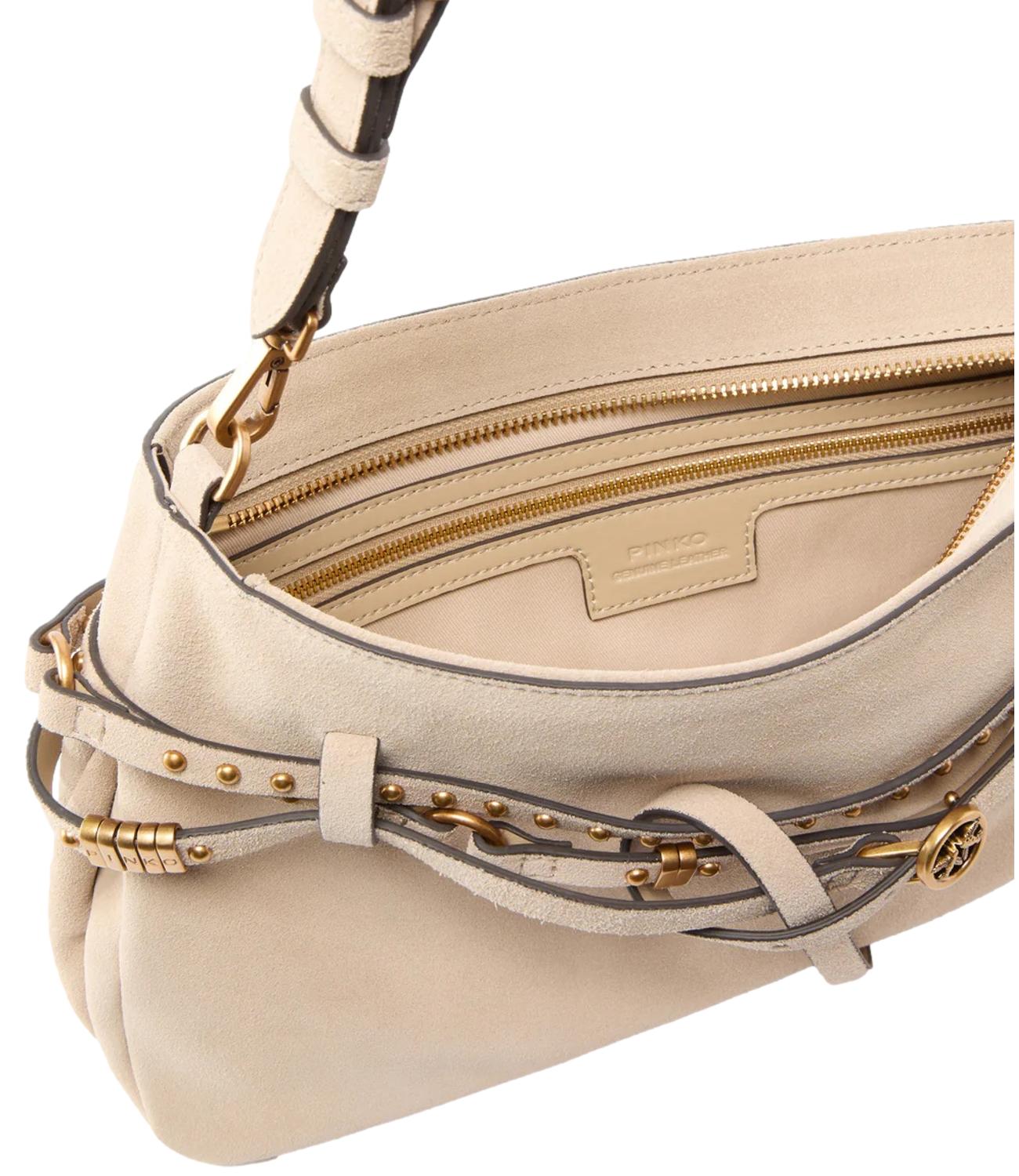 Pinko Belt Bag Classic Suede beige donna
