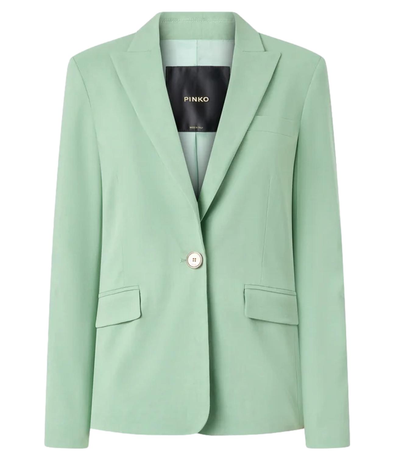 Pinko Giacca Freda Lino Stretch verde donna