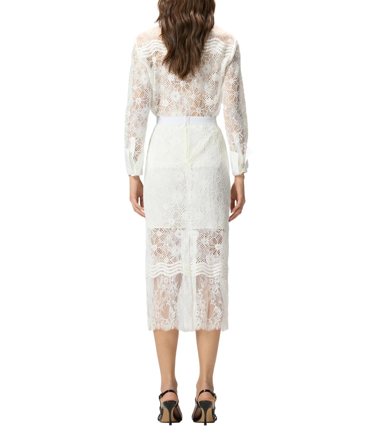 Pinko Harmonie Gonna Pizzo Rebrode Bianco Donna