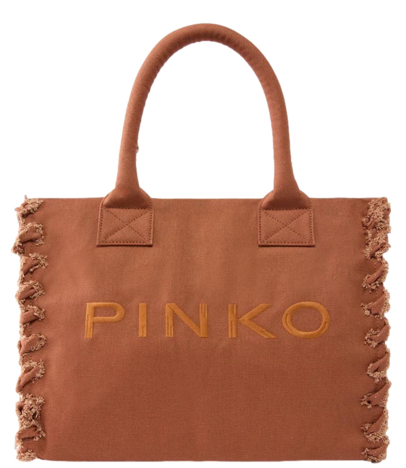 Pinko Beach Shopper Canvas marrone donna