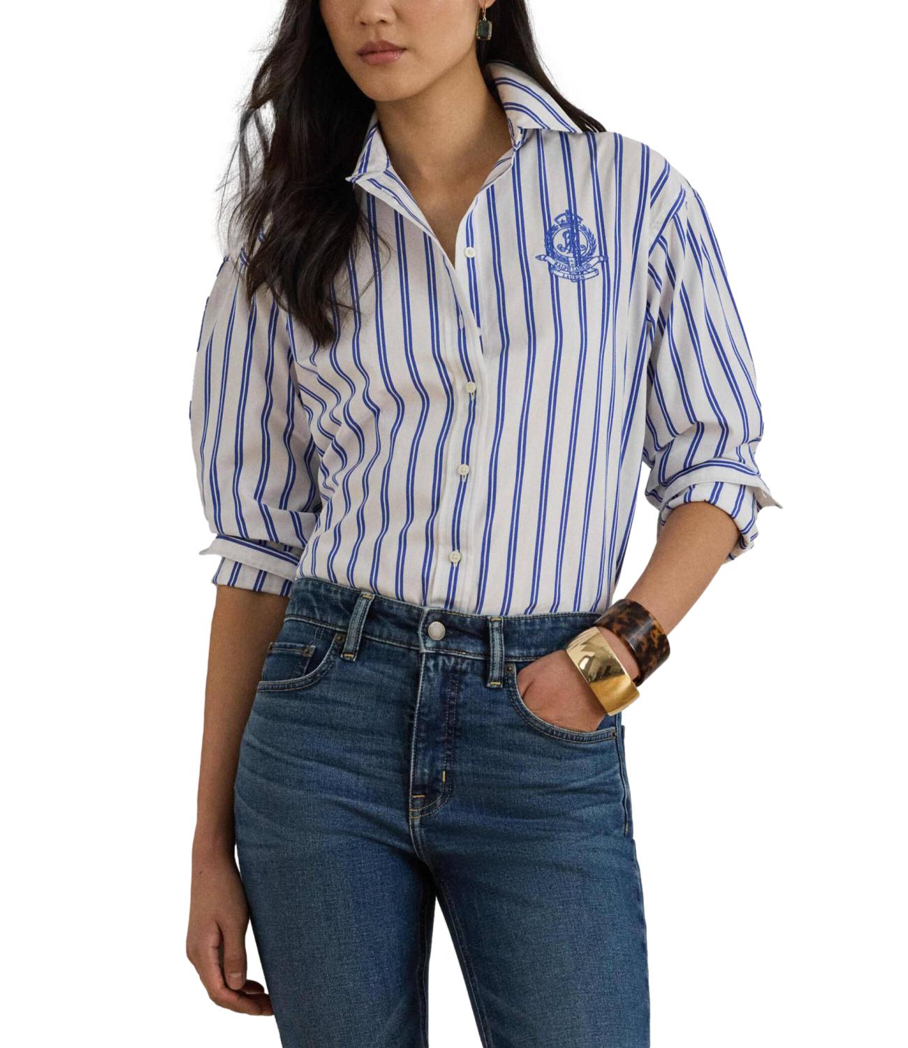 Woven-Sport Shirt-Shirt blue white multi stripes