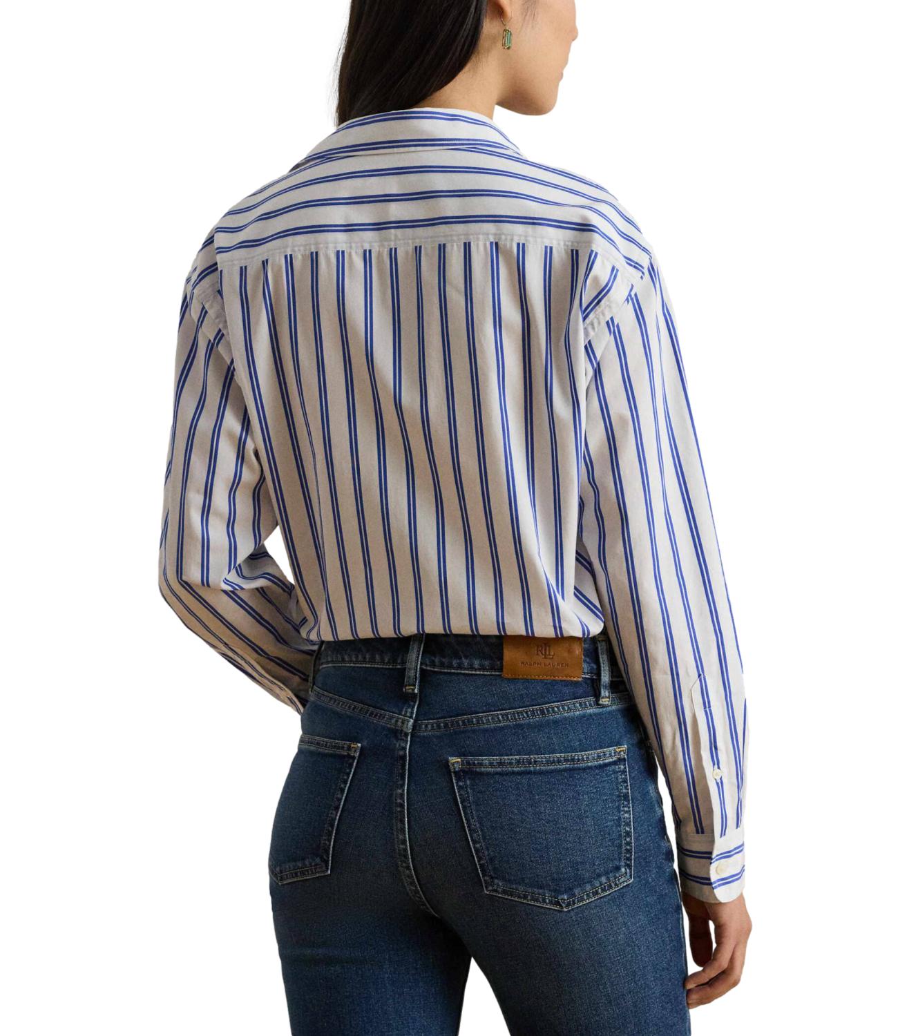 Woven-Sport Shirt-Shirt blue white multi stripes