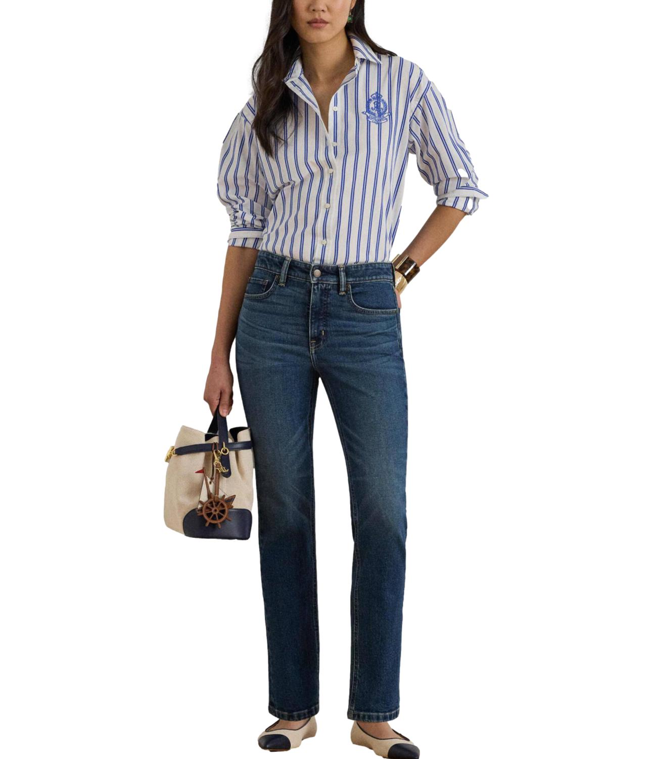 Woven-Sport Shirt-Shirt blue white multi stripes