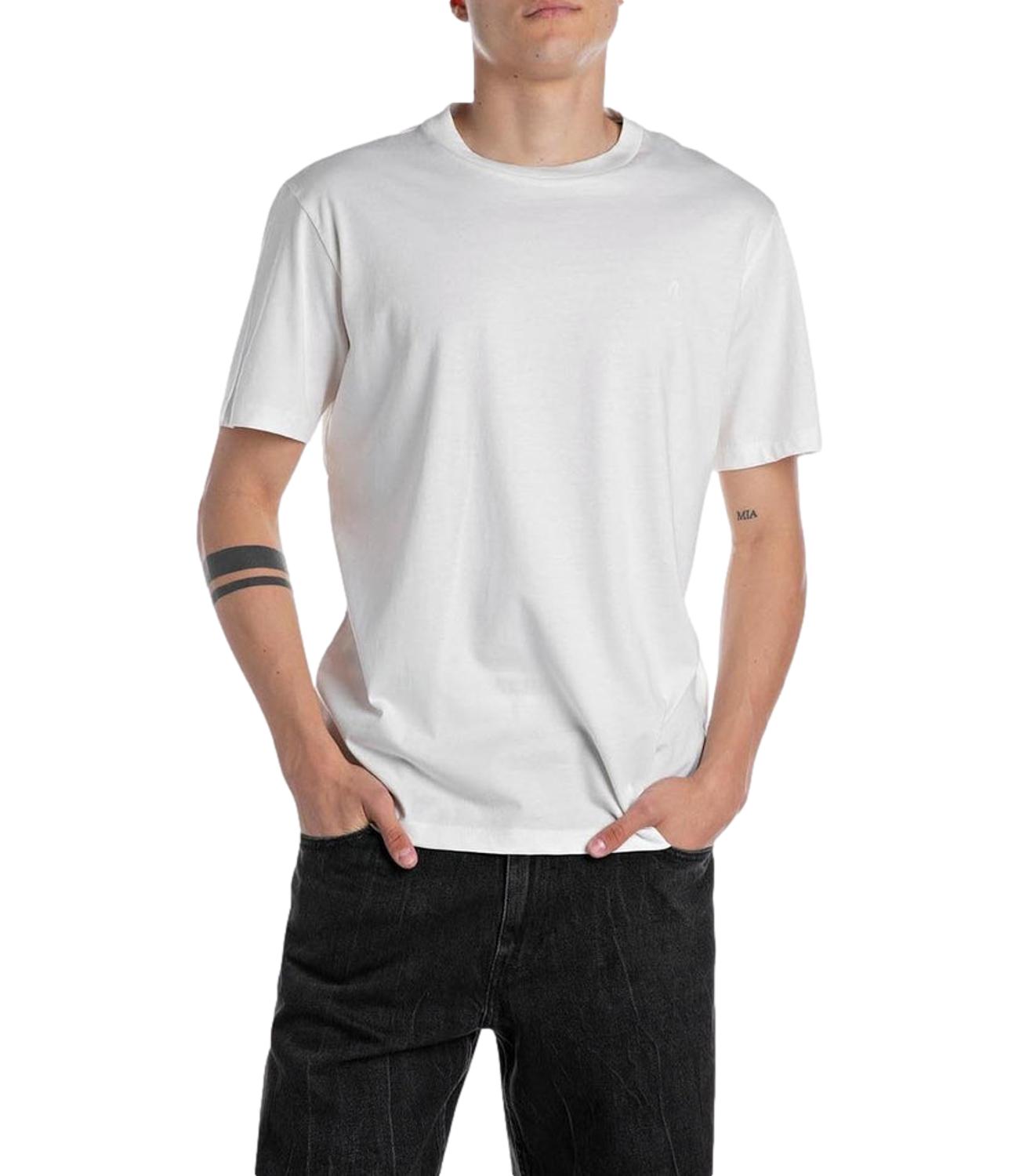 T-Shirt Replay Uomo Bianca Jersey