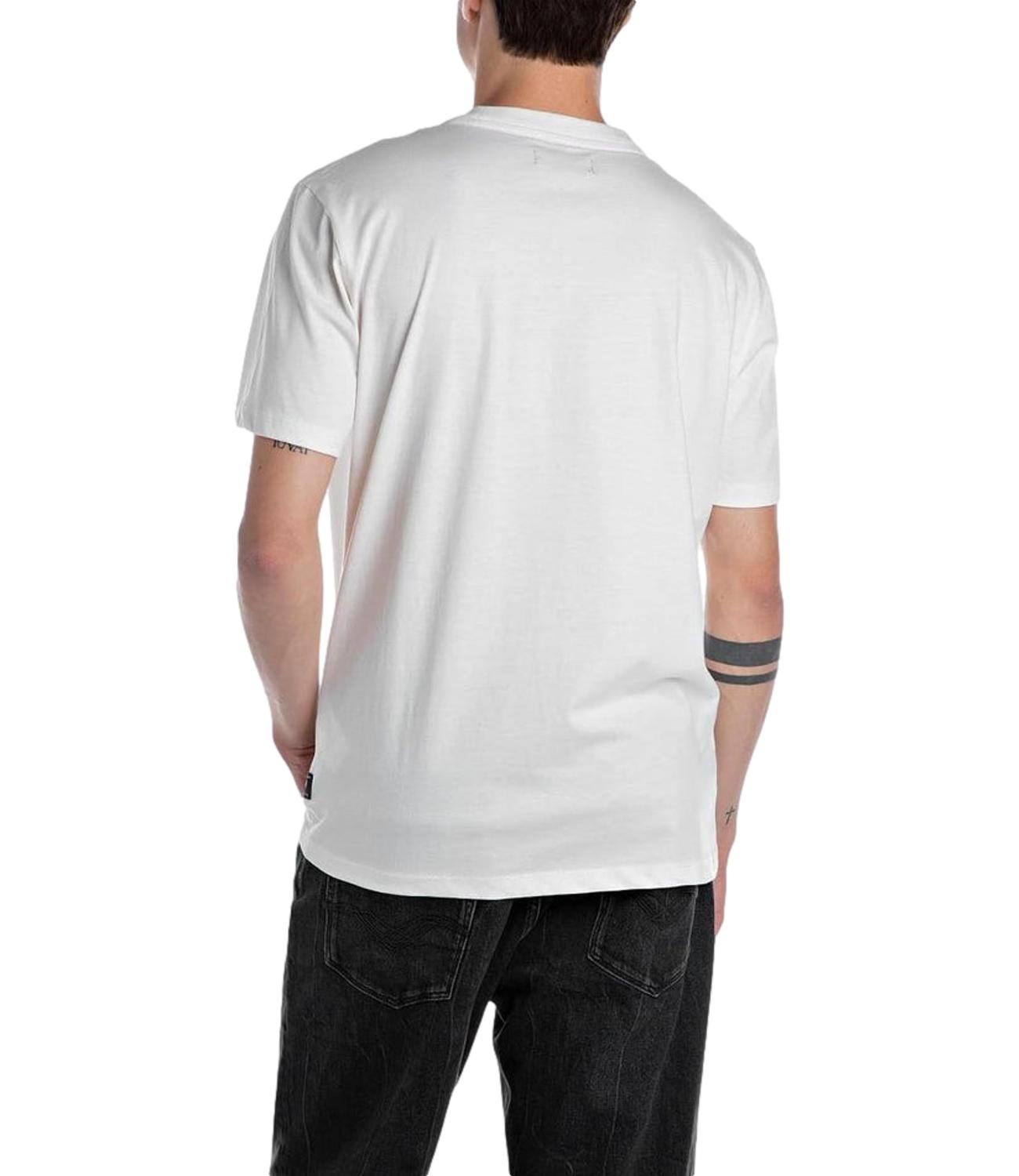 T-Shirt Replay Uomo Bianca Jersey