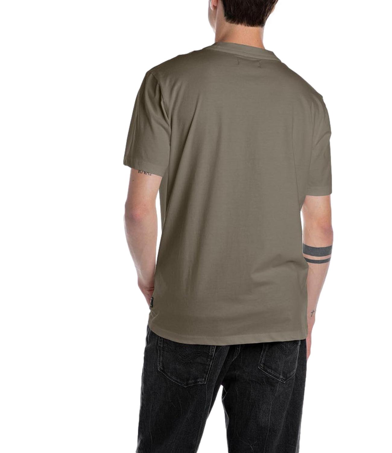 T-Shirt Replay Uomo Verde Militare Jersey