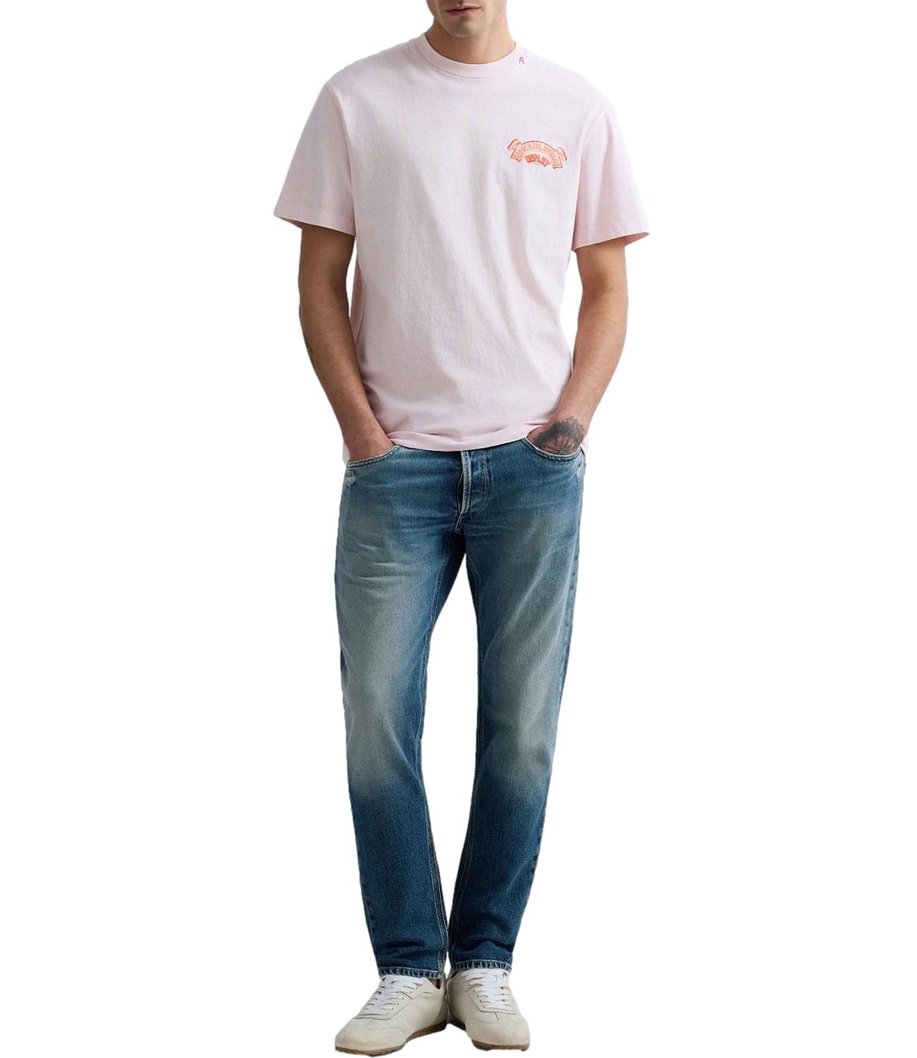 T-Shirt Replay Uomo Rosa