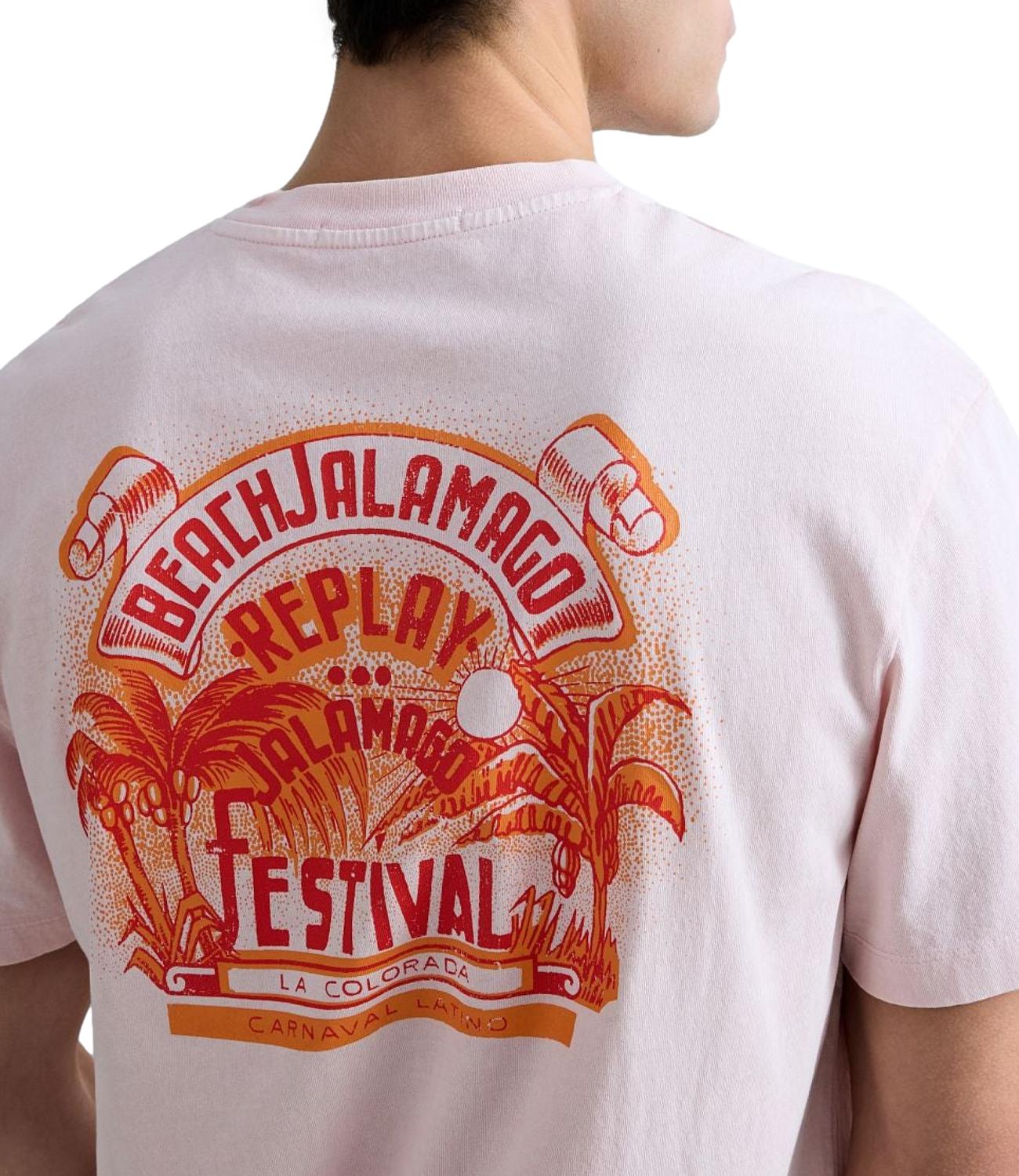 T-Shirt Replay Uomo Rosa